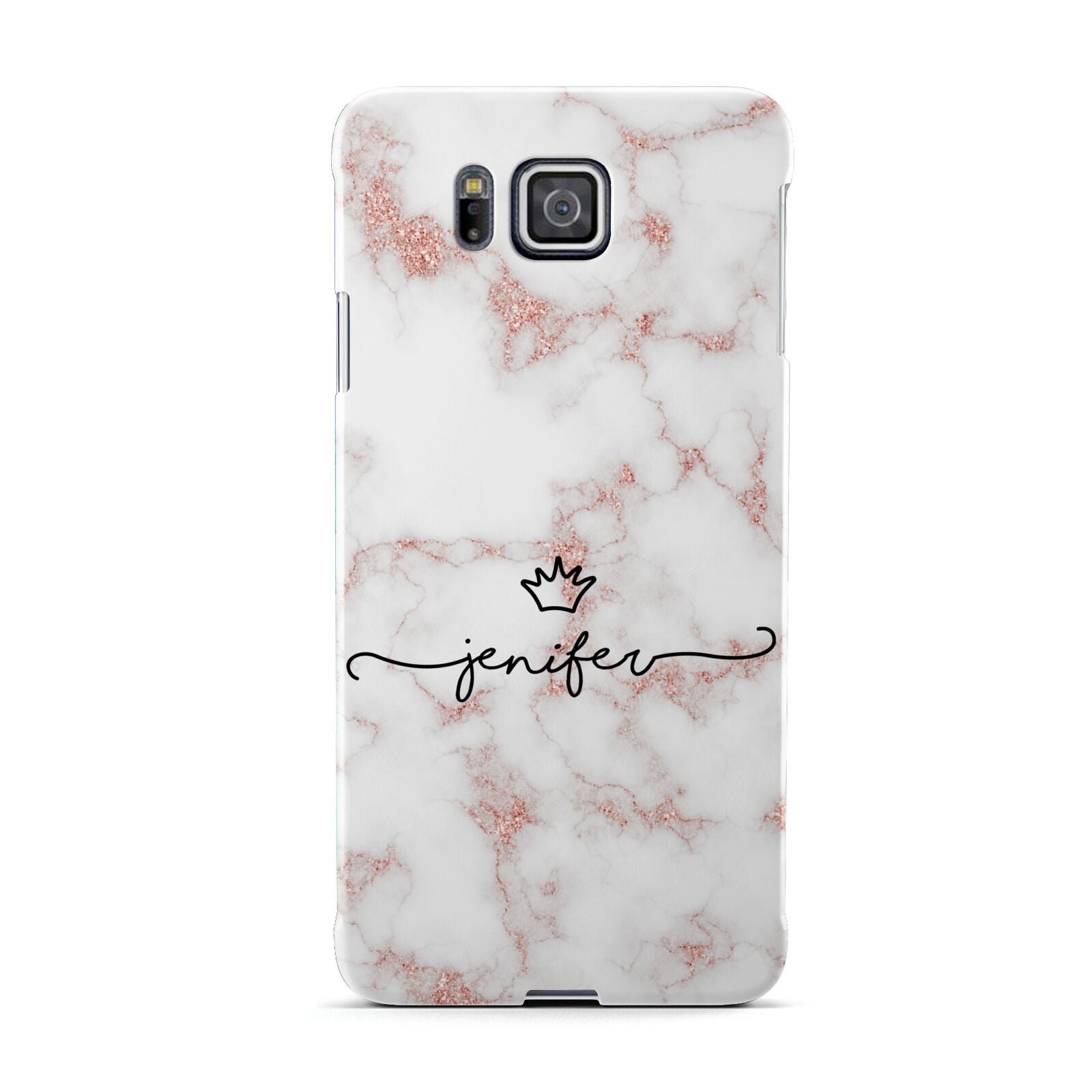 Pink Glitter Marble with Custom Text Samsung Galaxy Alpha Case