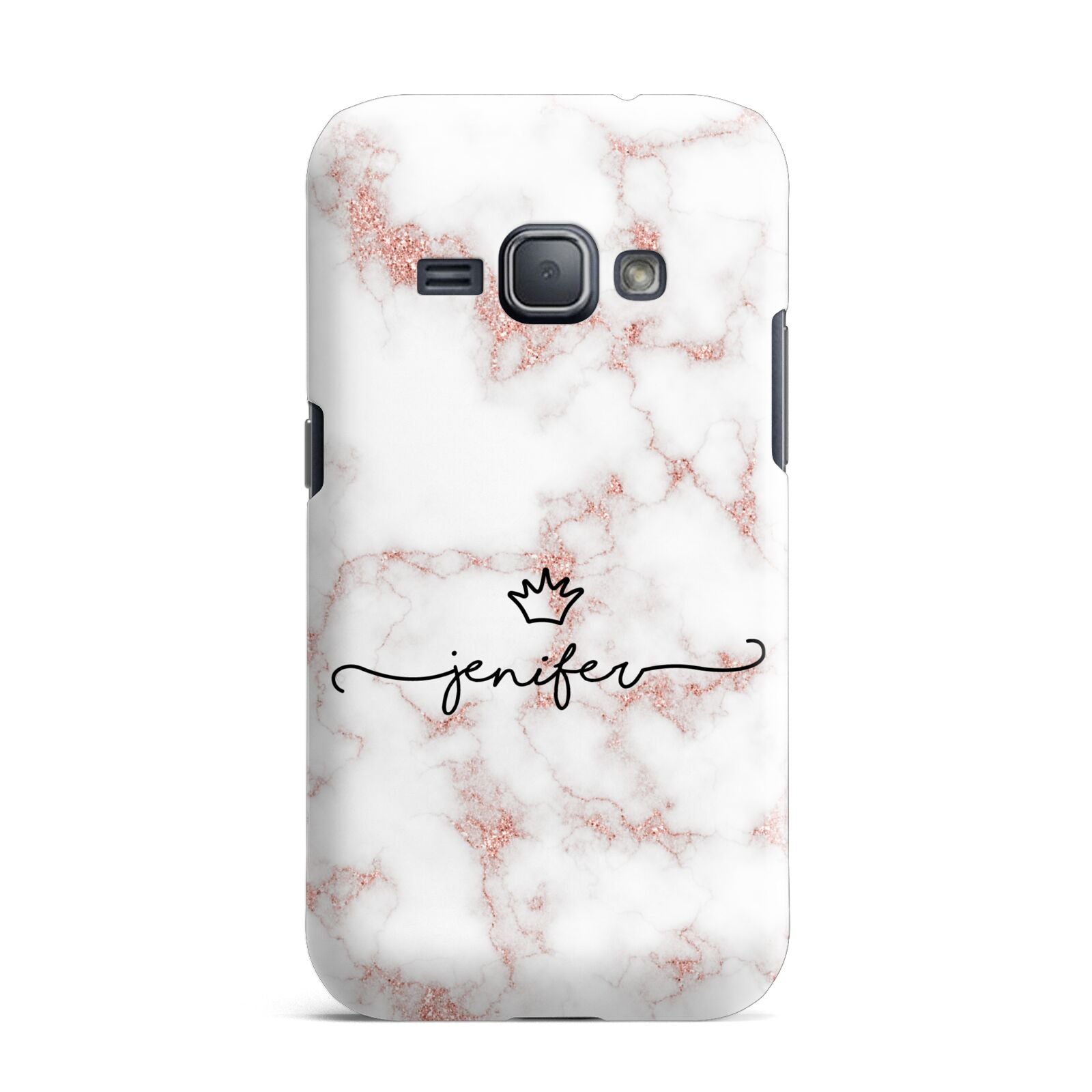 Pink Glitter Marble with Custom Text Samsung Galaxy J1 2016 Case