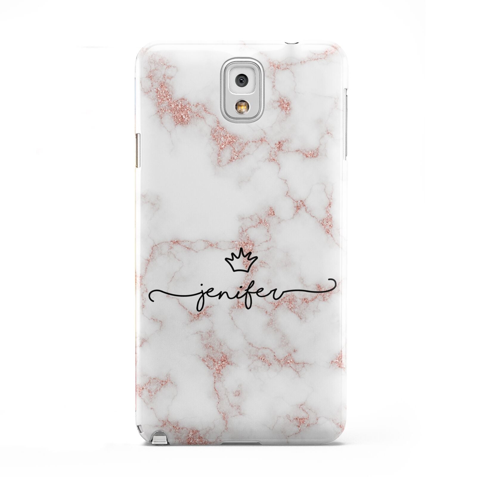 Pink Glitter Marble with Custom Text Samsung Galaxy Note 3 Case