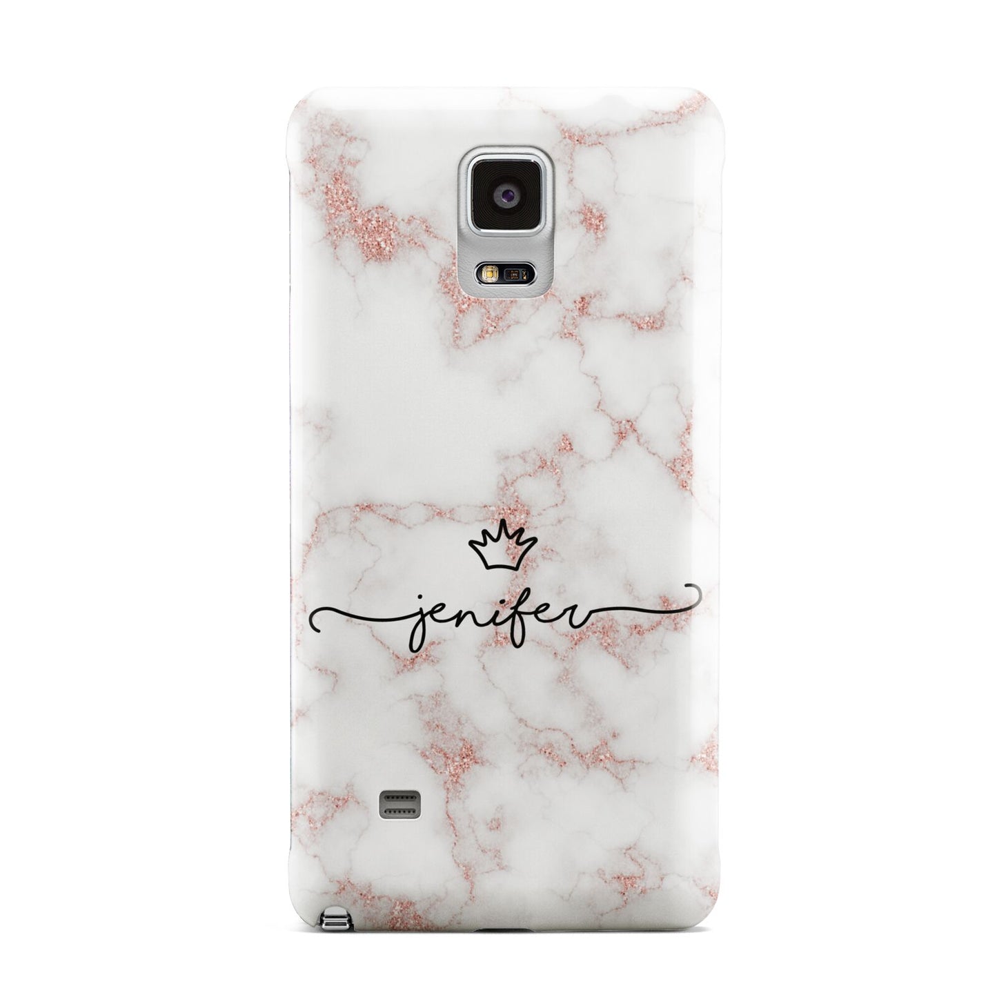 Pink Glitter Marble with Custom Text Samsung Galaxy Note 4 Case