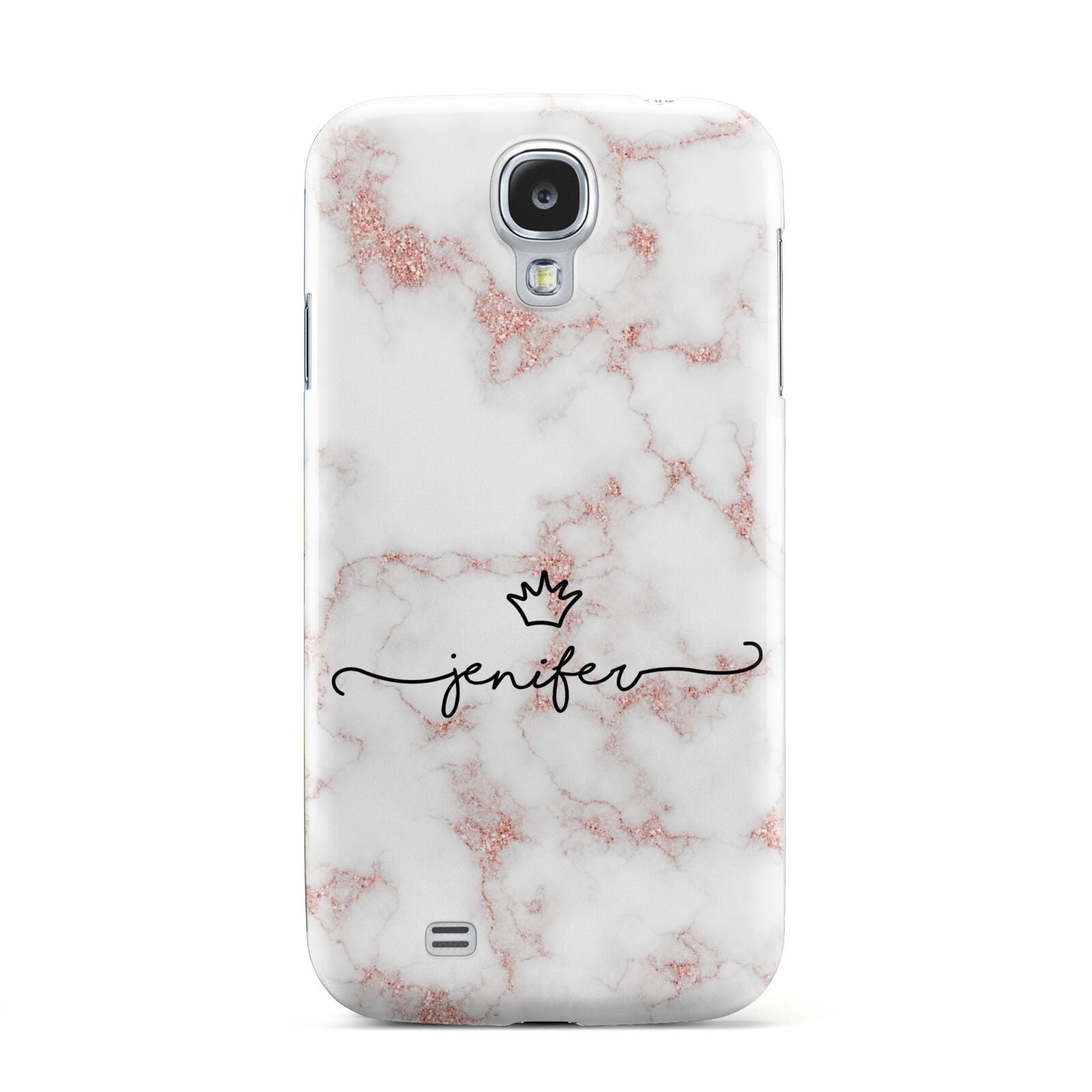 Pink Glitter Marble with Custom Text Samsung Galaxy S4 Case