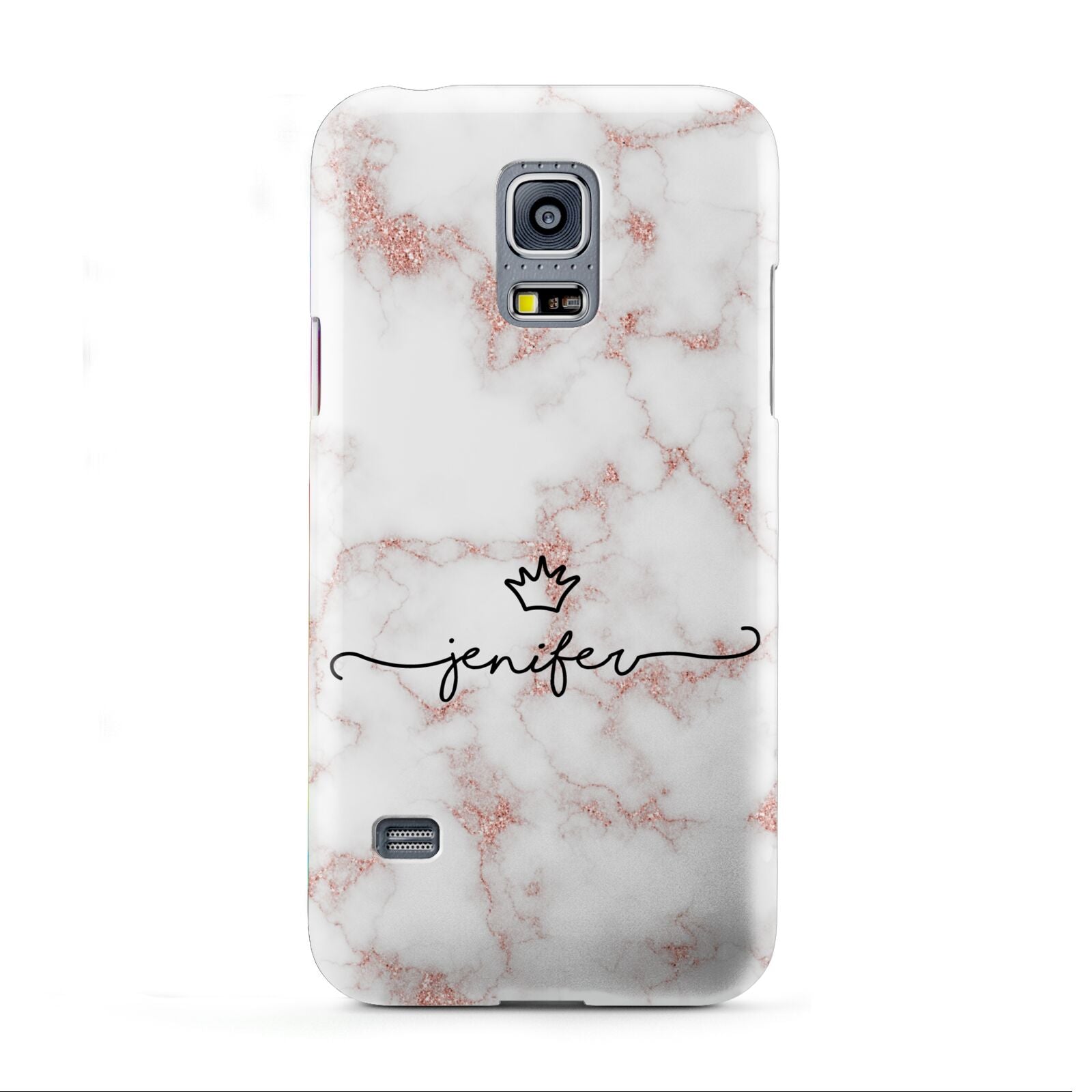 Pink Glitter Marble with Custom Text Samsung Galaxy S5 Mini Case