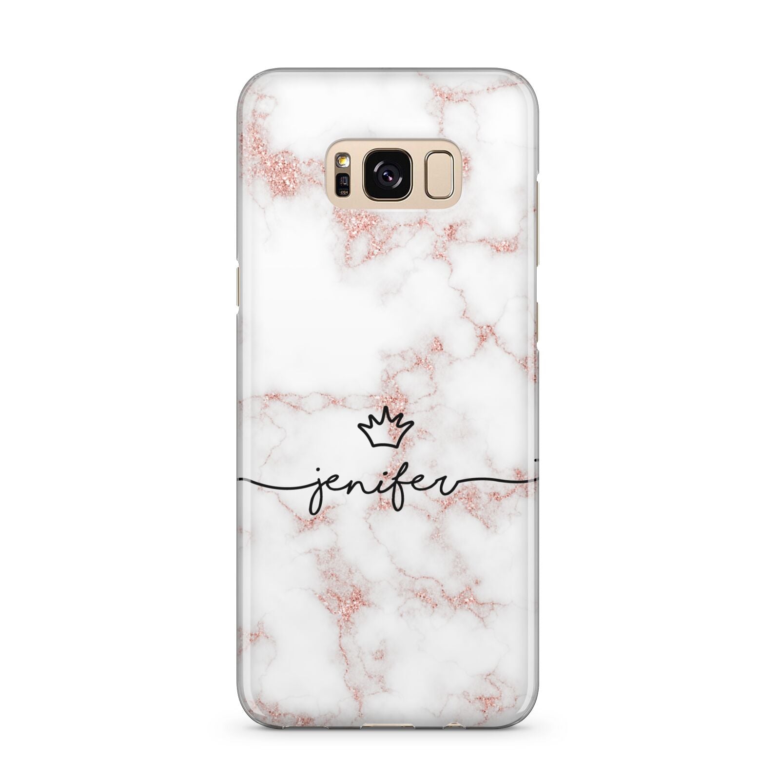 Pink Glitter Marble with Custom Text Samsung Galaxy S8 Plus Case