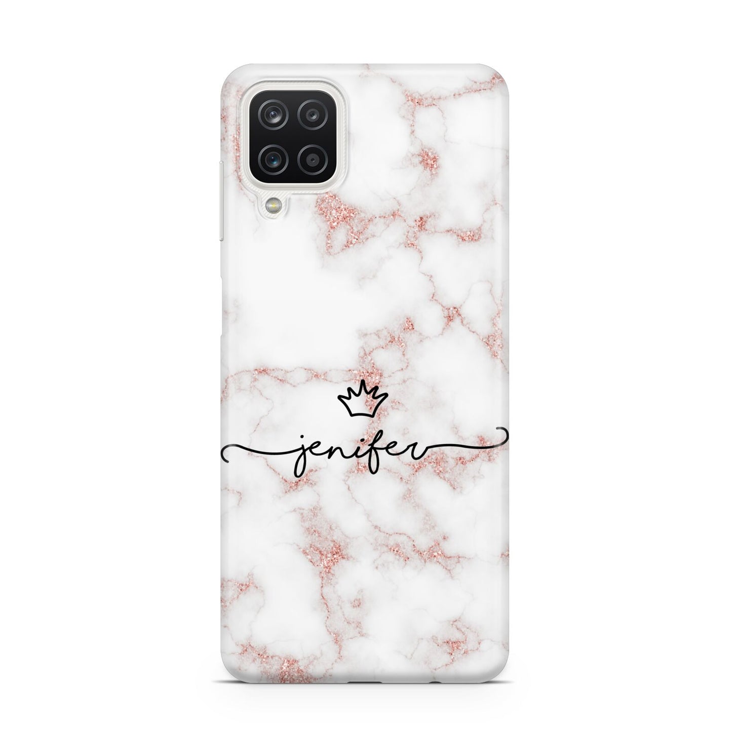 Pink Glitter Marble with Custom Text Samsung M12 Case