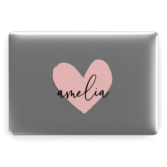 Pink Heart Sketch with Name Apple MacBook Case