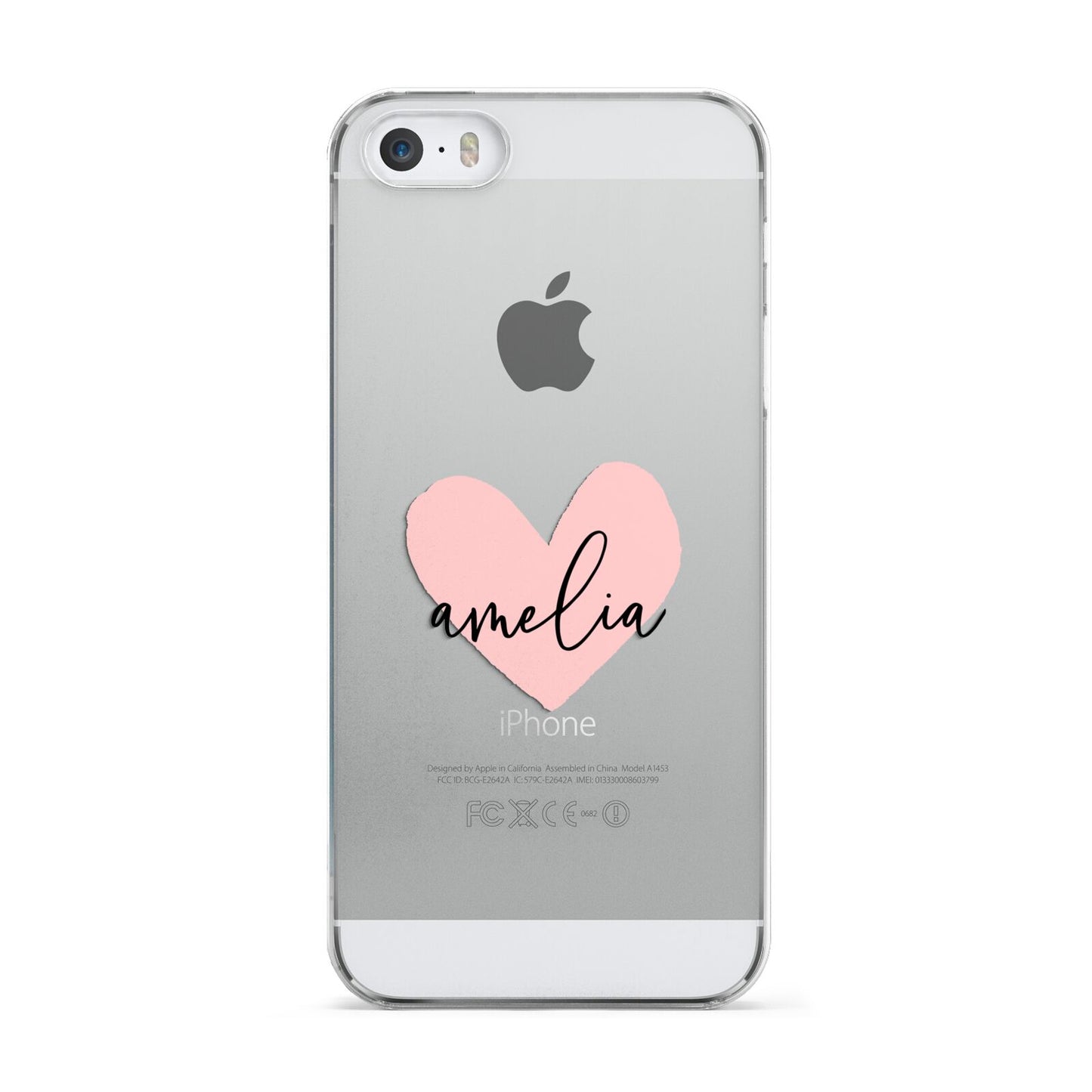 Pink Heart Sketch with Name Apple iPhone 5 Case