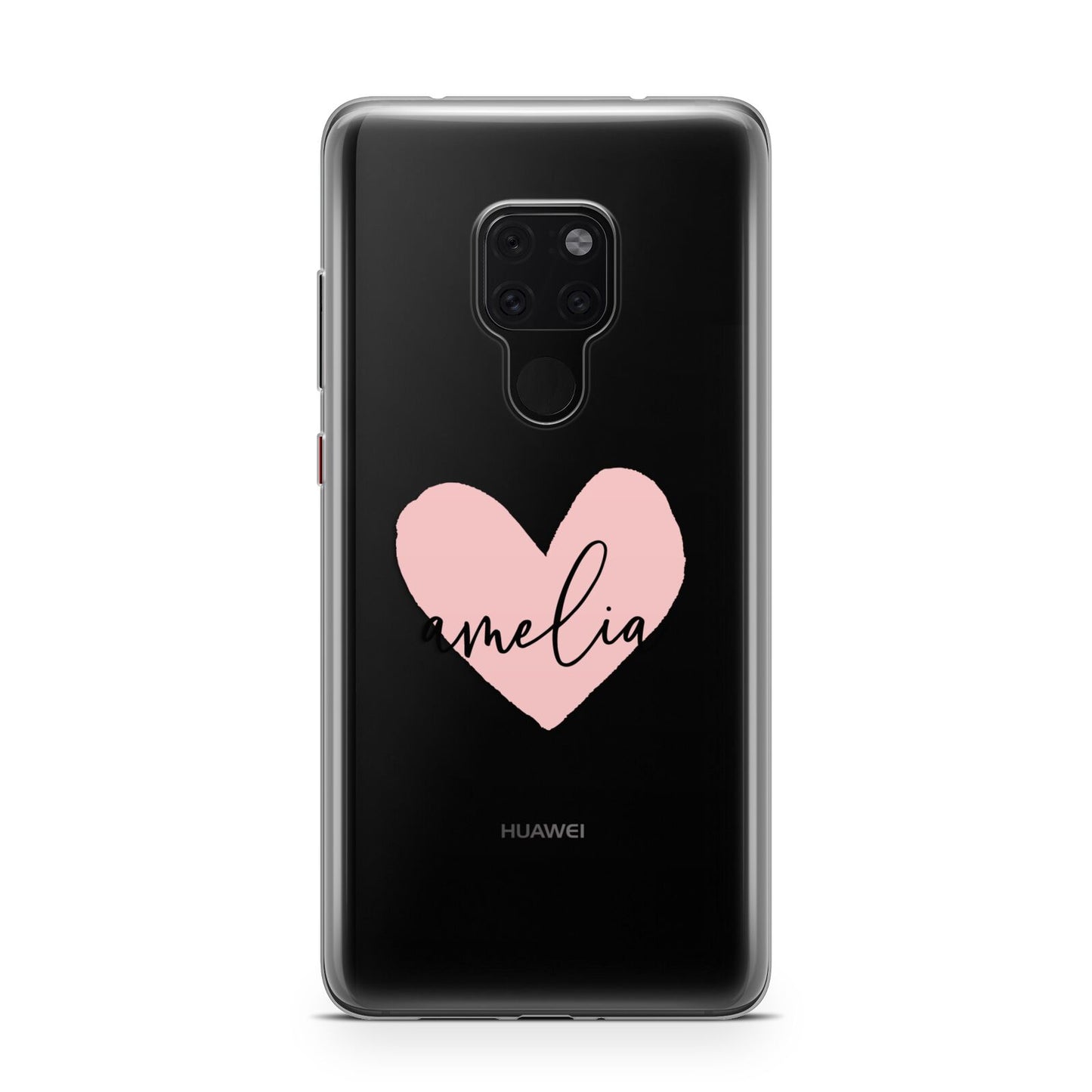 Pink Heart Sketch with Name Huawei Mate 20 Phone Case