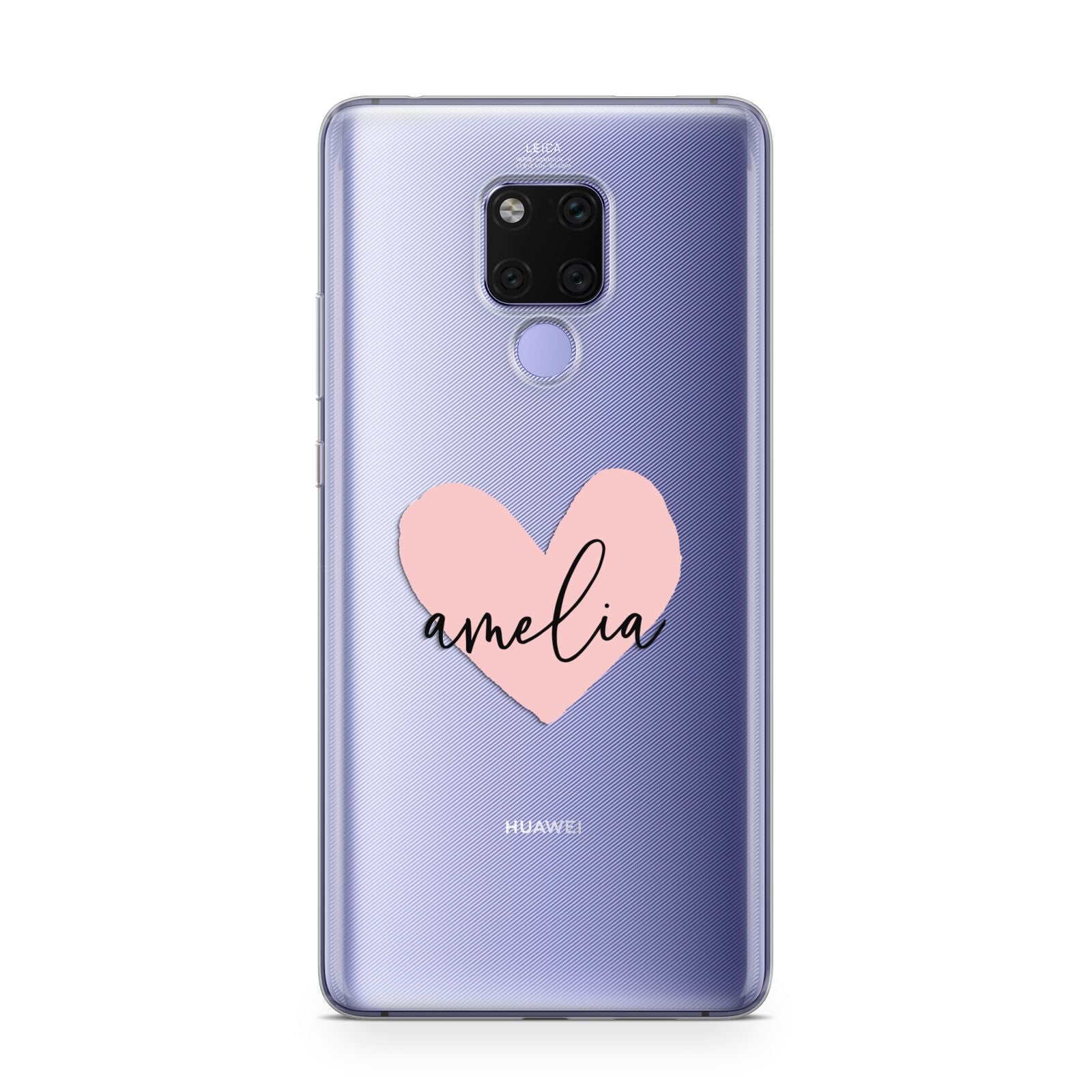 Pink Heart Sketch with Name Huawei Mate 20X Phone Case