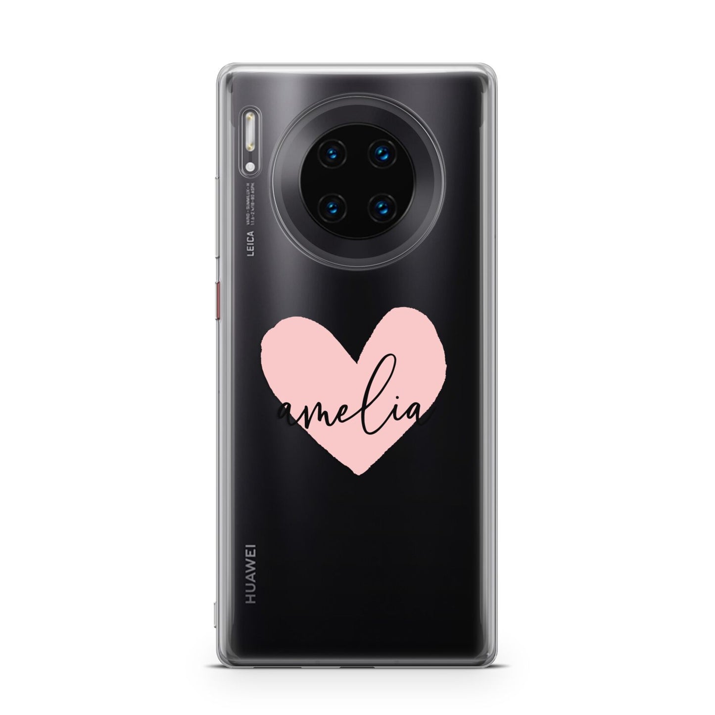 Pink Heart Sketch with Name Huawei Mate 30 Pro Phone Case