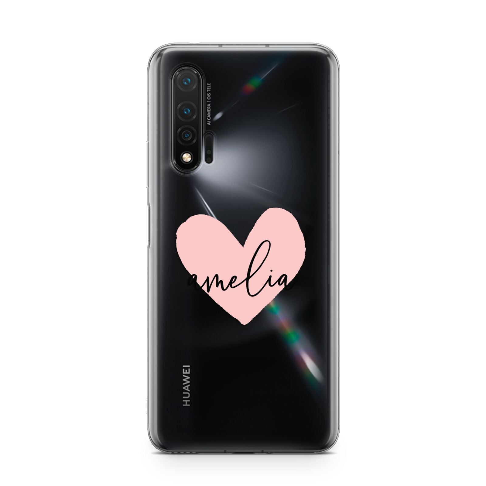 Pink Heart Sketch with Name Huawei Nova 6 Phone Case