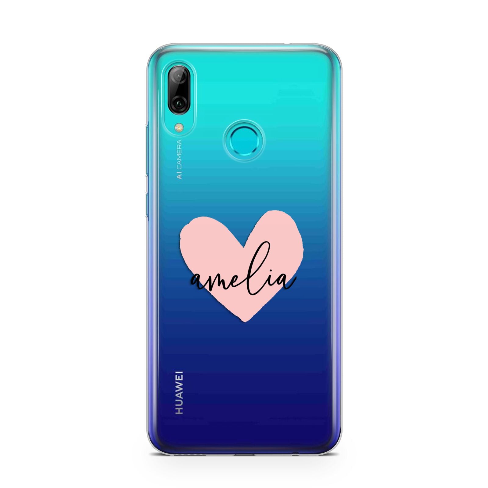 Pink Heart Sketch with Name Huawei P Smart 2019 Case