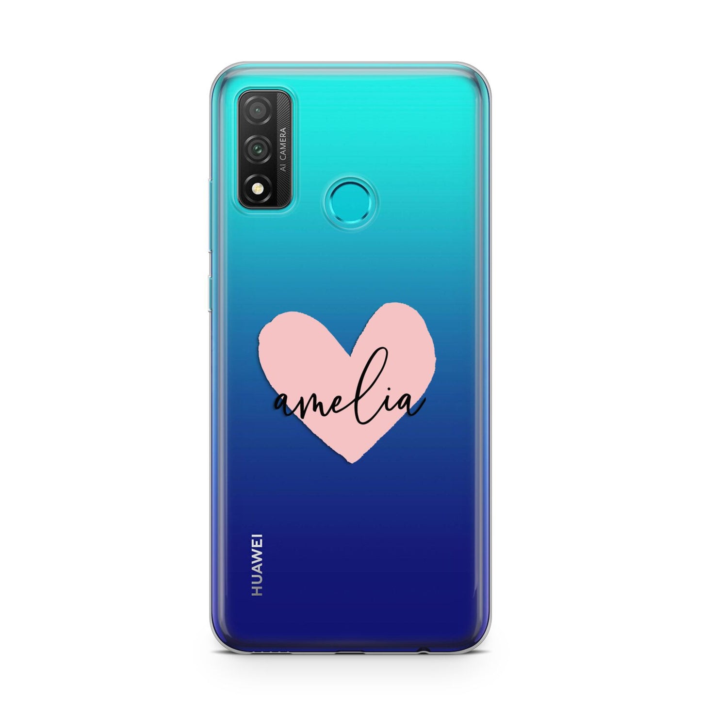 Pink Heart Sketch with Name Huawei P Smart 2020