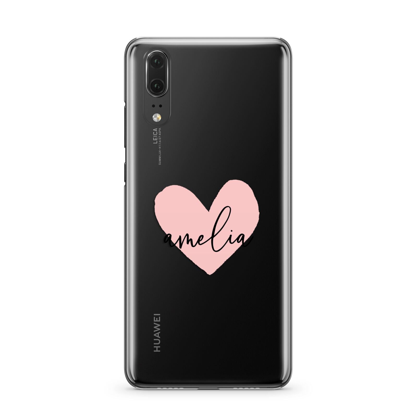 Pink Heart Sketch with Name Huawei P20 Phone Case