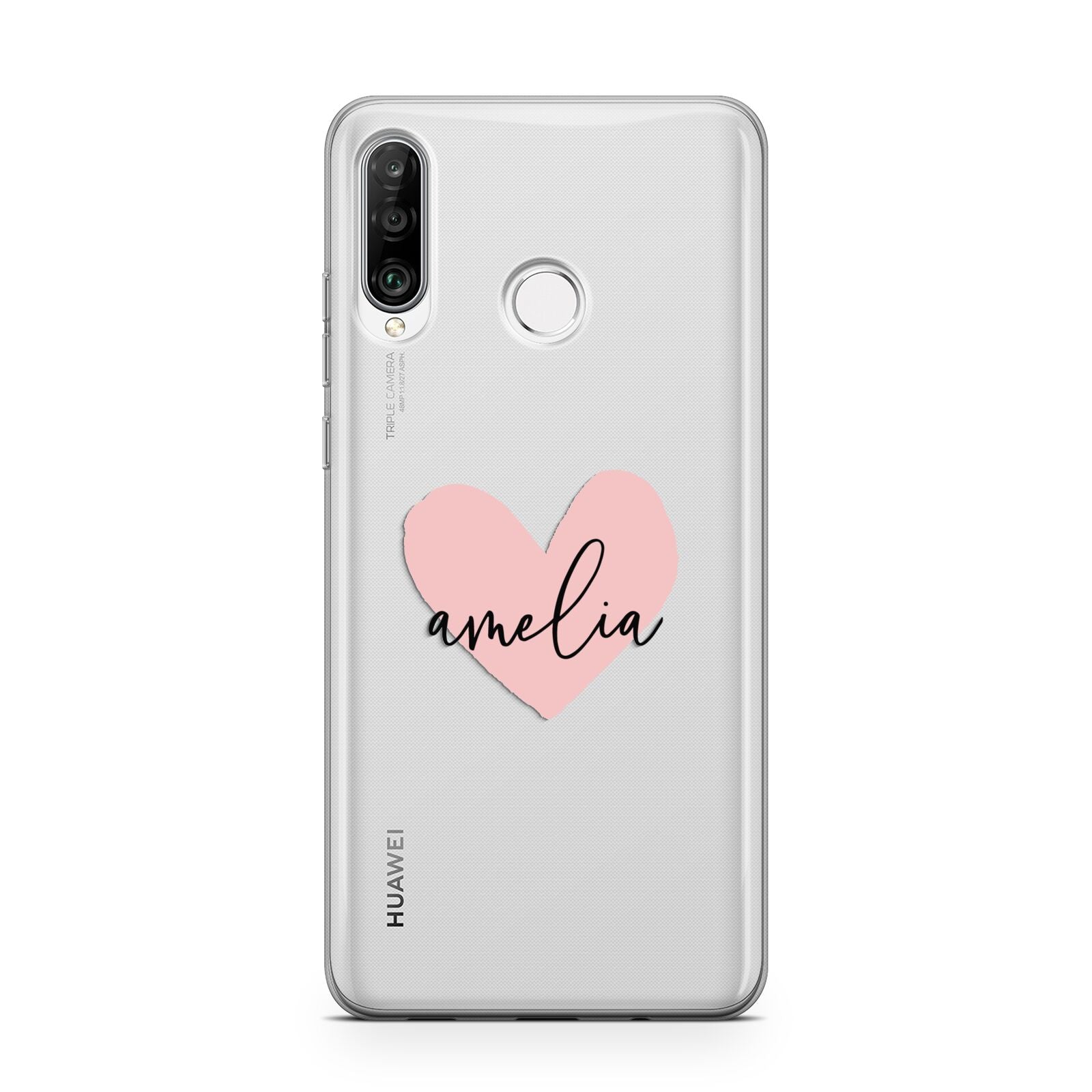 Pink Heart Sketch with Name Huawei P30 Lite Phone Case