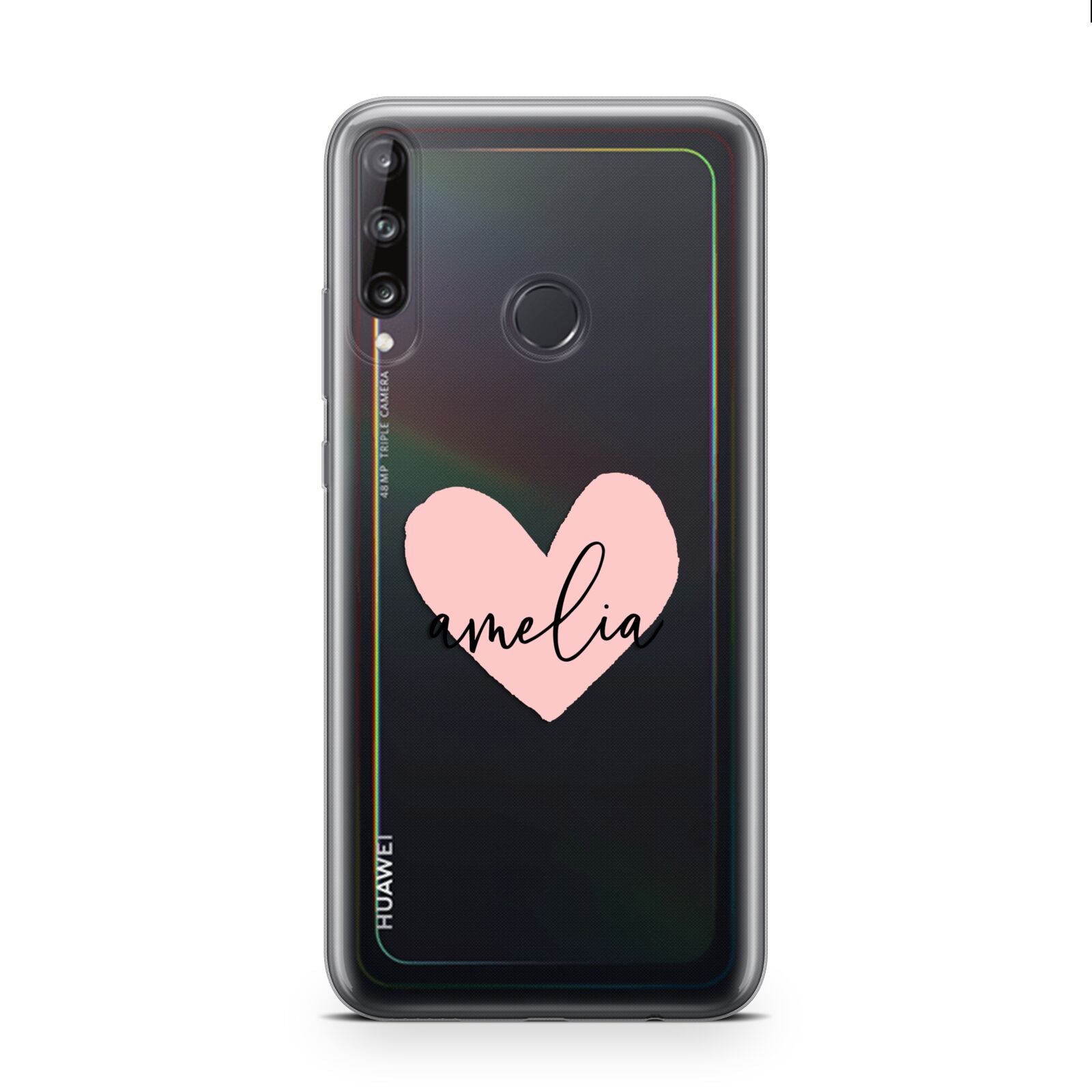 Pink Heart Sketch with Name Huawei P40 Lite E Phone Case