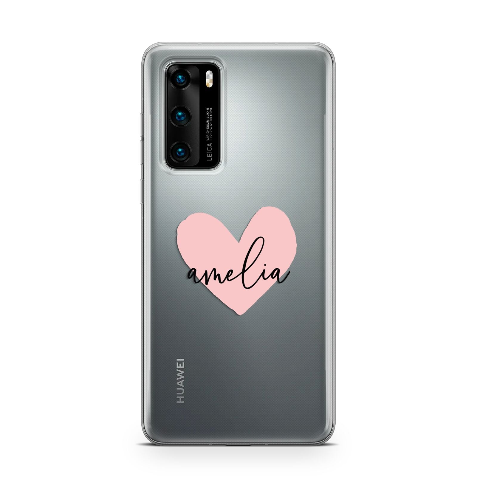 Pink Heart Sketch with Name Huawei P40 Phone Case