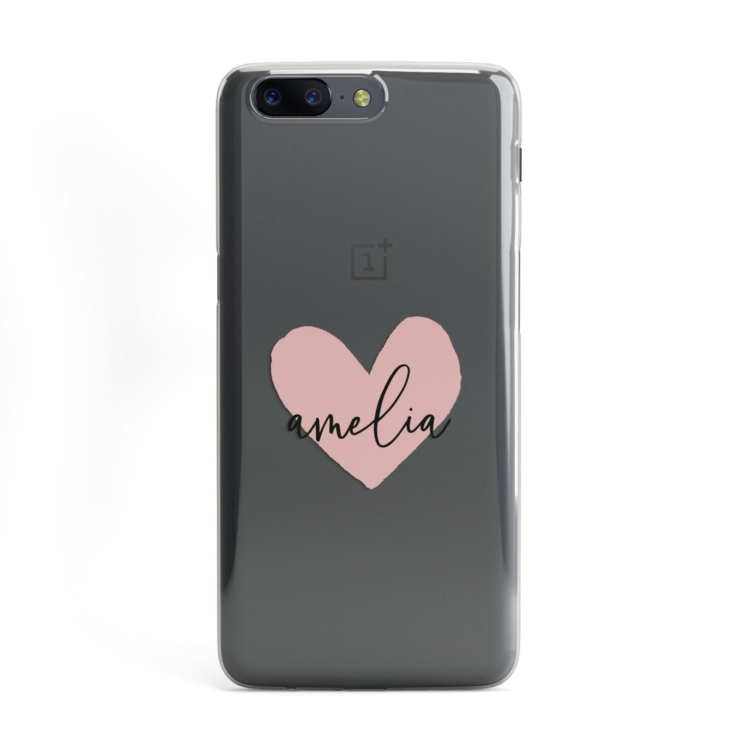 Pink Heart Sketch with Name OnePlus Case