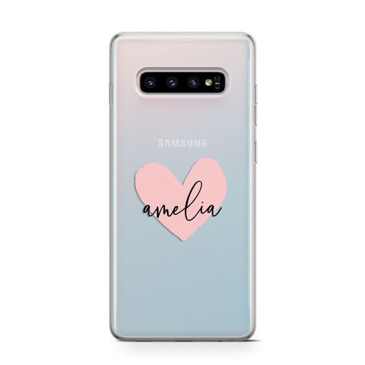 Pink Heart Sketch with Name Protective Samsung Galaxy Case