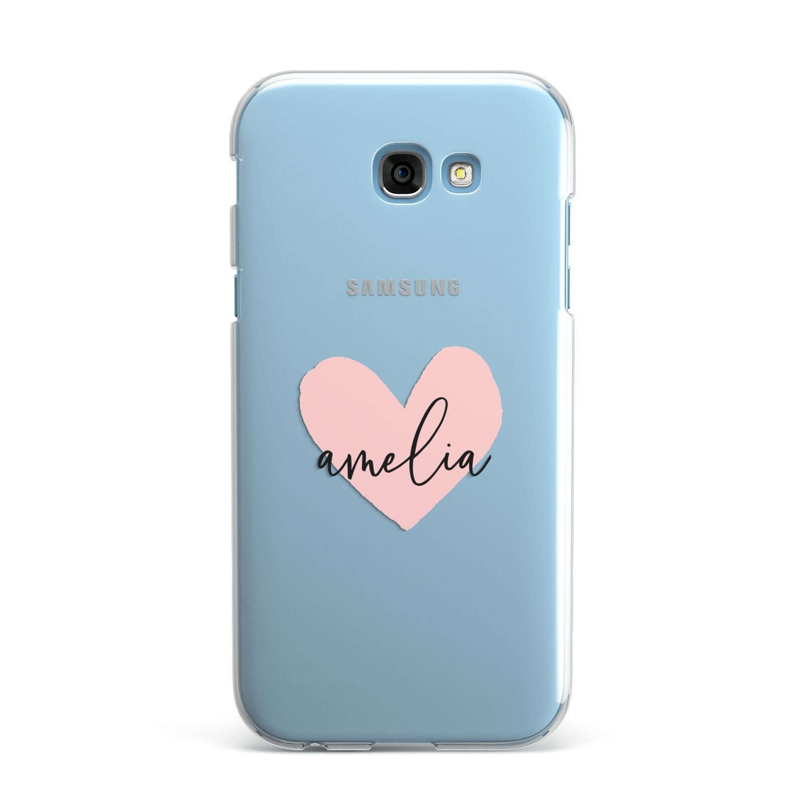 Pink Heart Sketch with Name Samsung Galaxy A7 2017 Case