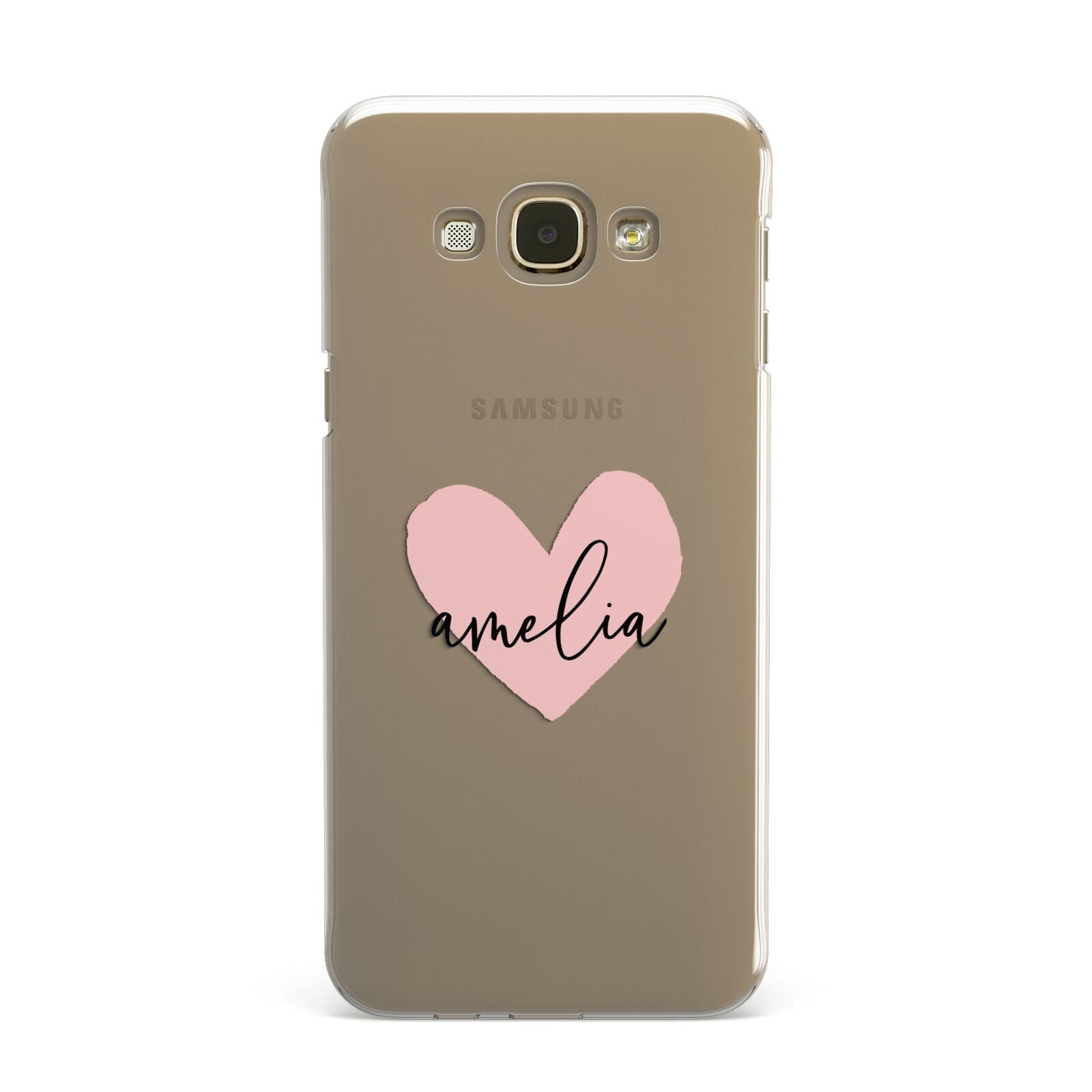 Pink Heart Sketch with Name Samsung Galaxy A8 Case