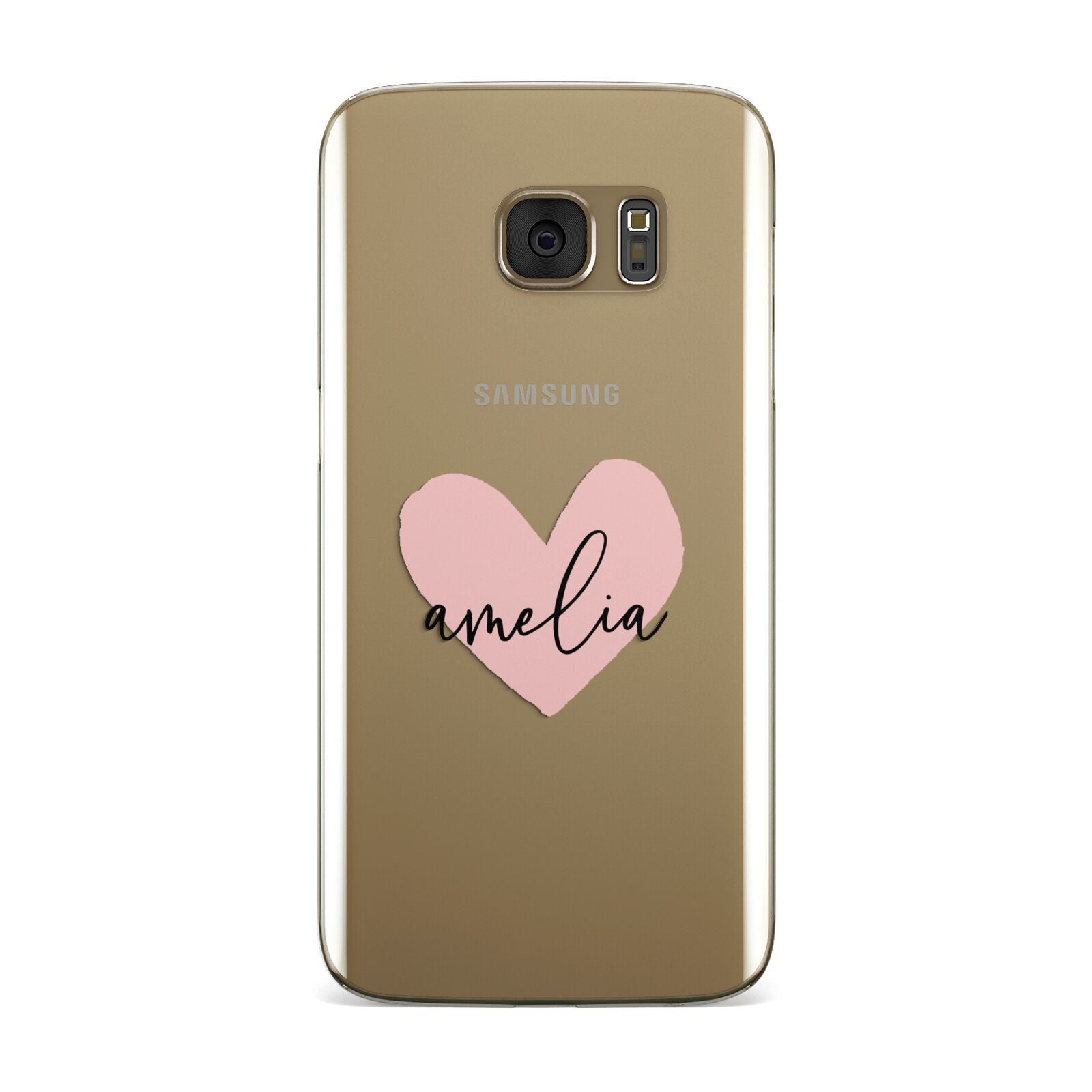 Pink Heart Sketch with Name Samsung Galaxy Case