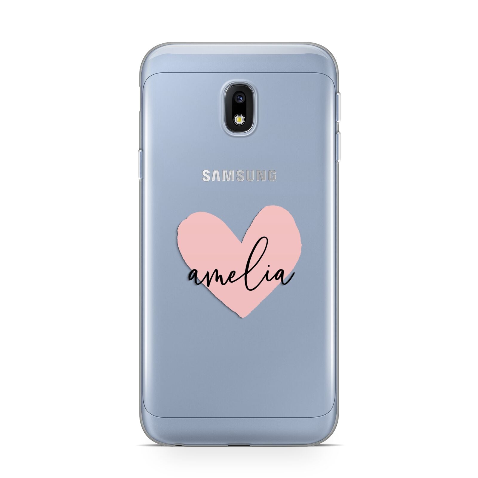 Pink Heart Sketch with Name Samsung Galaxy J3 2017 Case