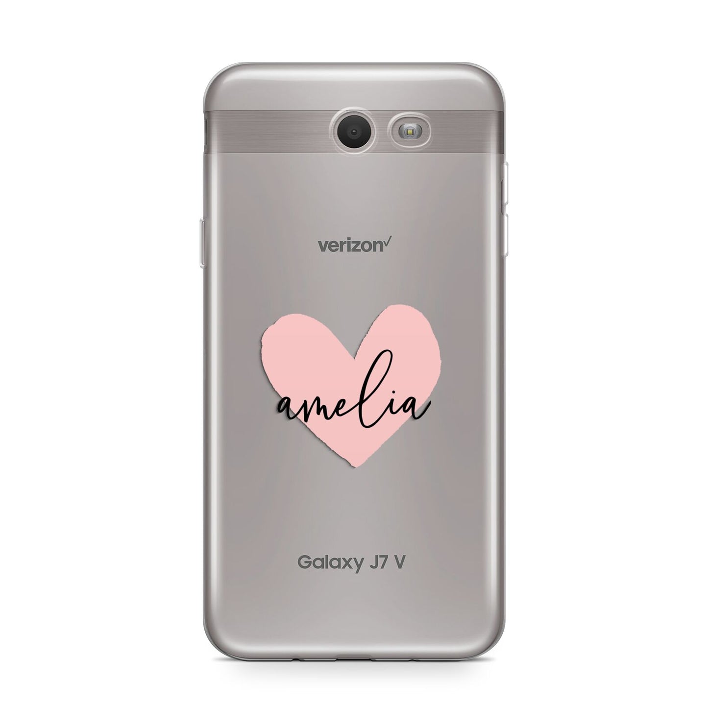 Pink Heart Sketch with Name Samsung Galaxy J7 2017 Case