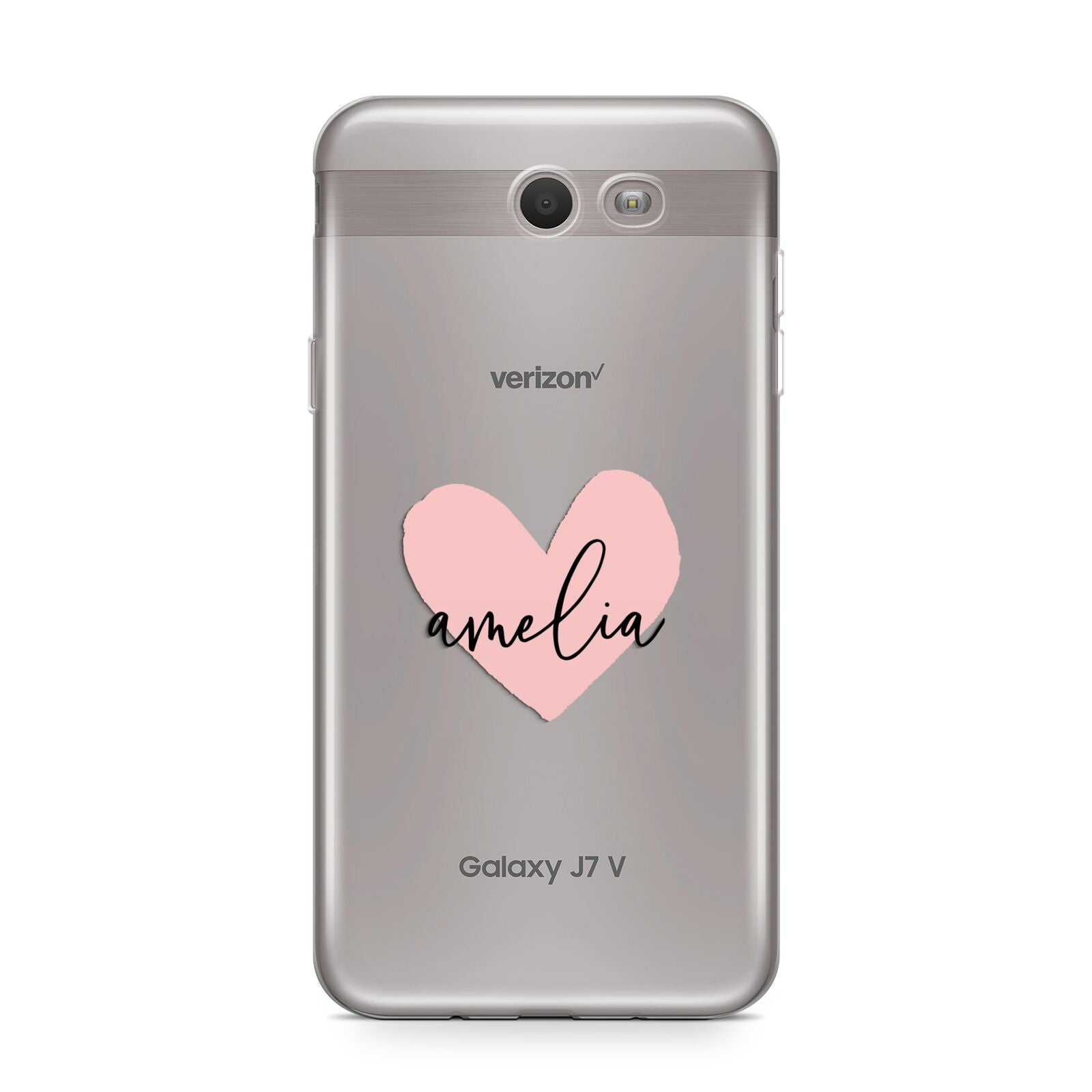 Pink Heart Sketch with Name Samsung Galaxy J7 2017 Case