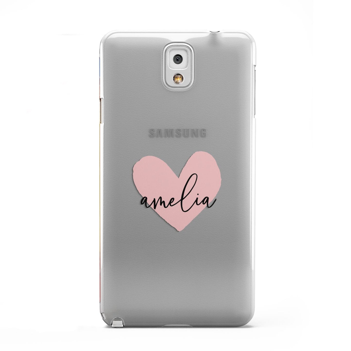 Pink Heart Sketch with Name Samsung Galaxy Note 3 Case