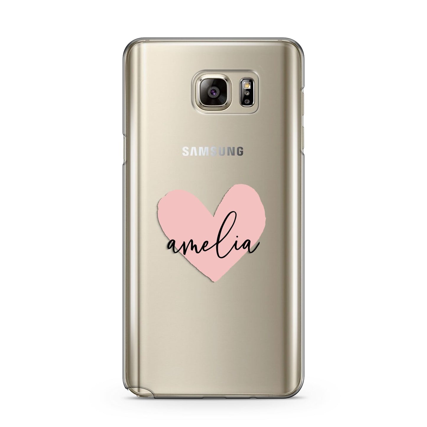 Pink Heart Sketch with Name Samsung Galaxy Note 5 Case