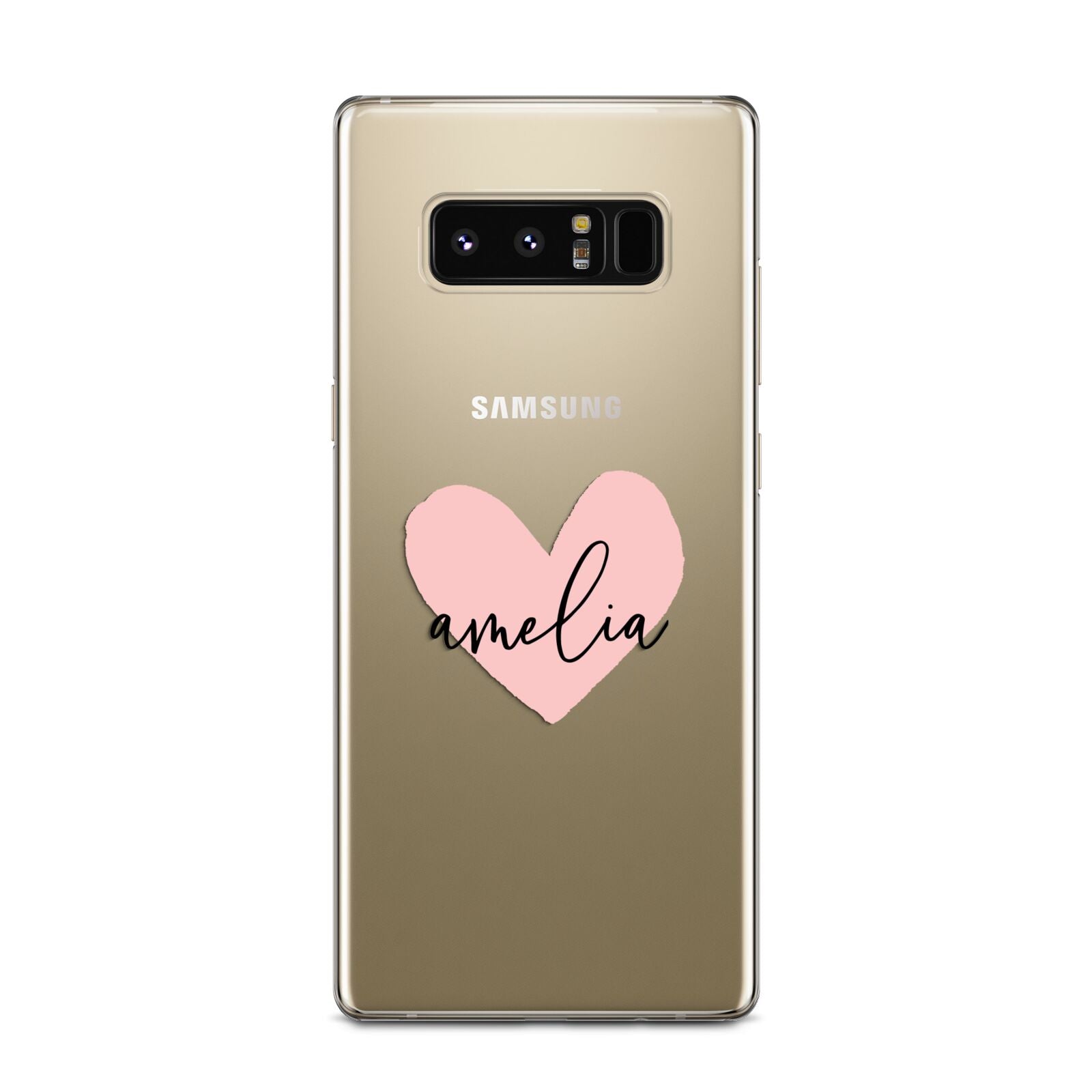 Pink Heart Sketch with Name Samsung Galaxy Note 8 Case