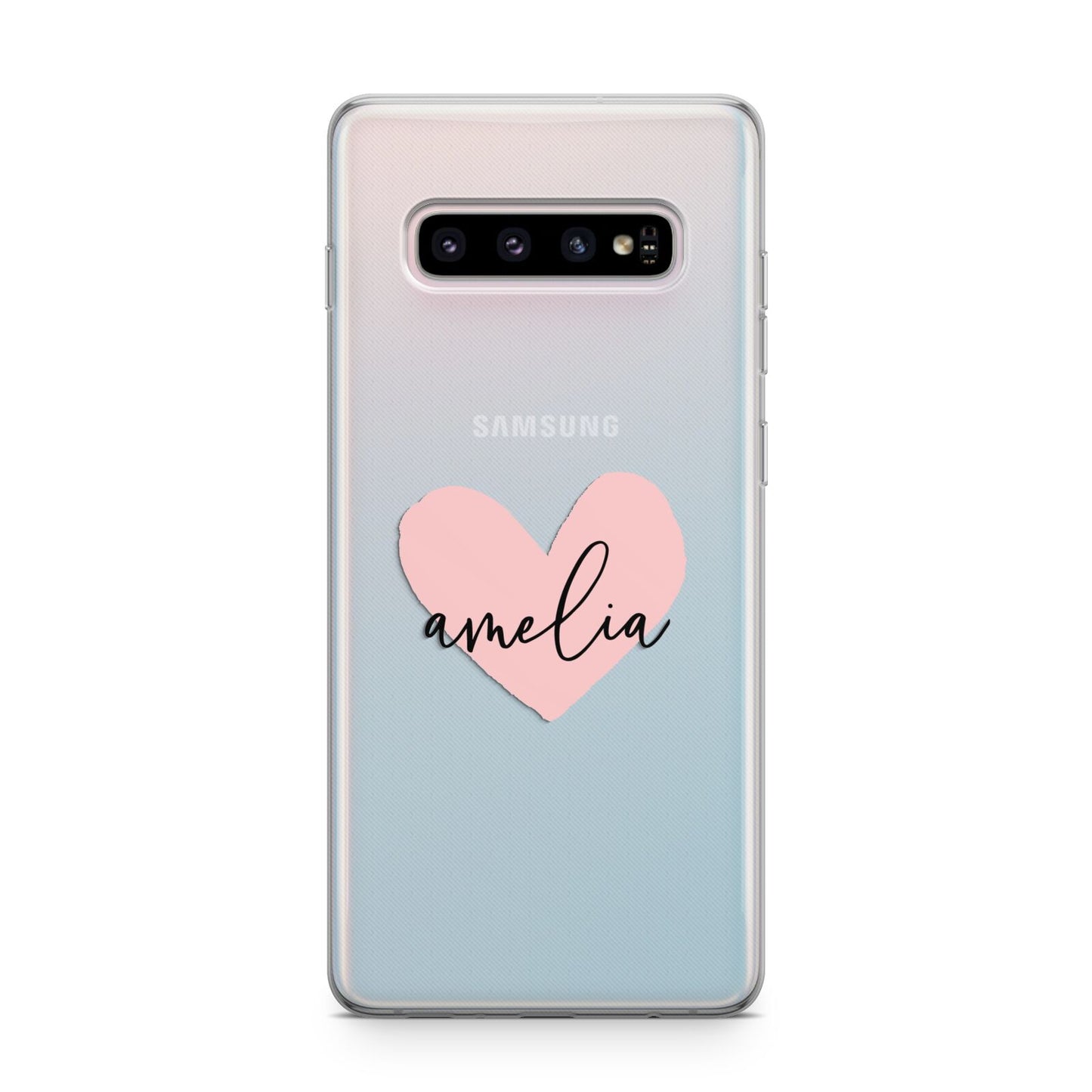 Pink Heart Sketch with Name Samsung Galaxy S10 Plus Case