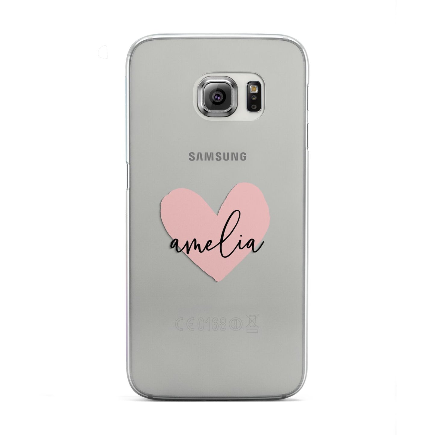 Pink Heart Sketch with Name Samsung Galaxy S6 Edge Case