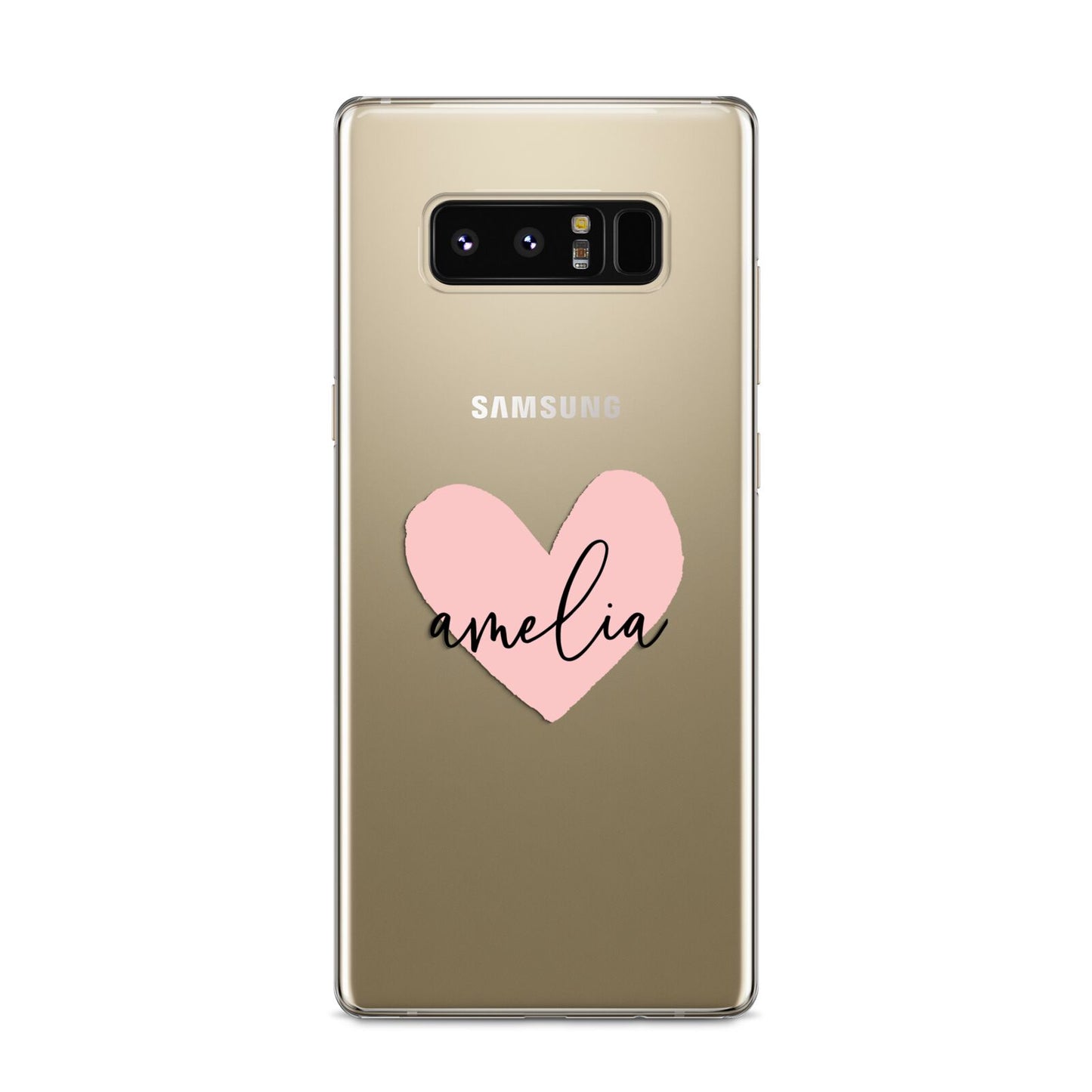 Pink Heart Sketch with Name Samsung Galaxy S8 Case