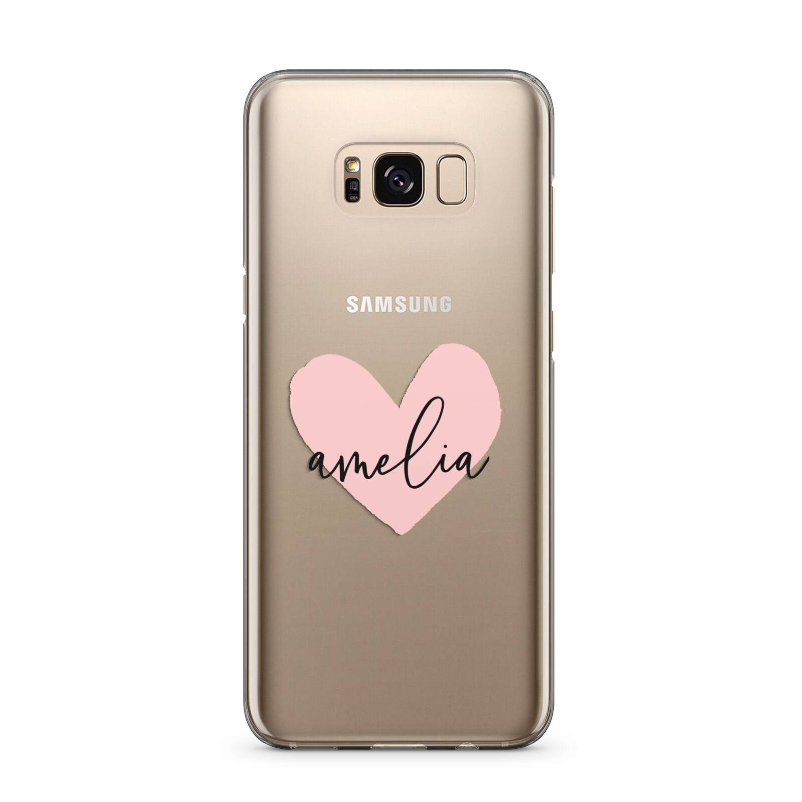 Pink Heart Sketch with Name Samsung Galaxy S8 Plus Case