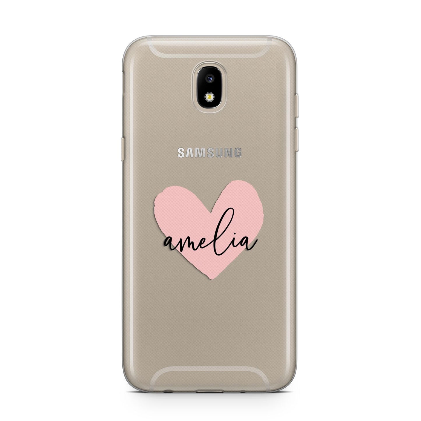 Pink Heart Sketch with Name Samsung J5 2017 Case