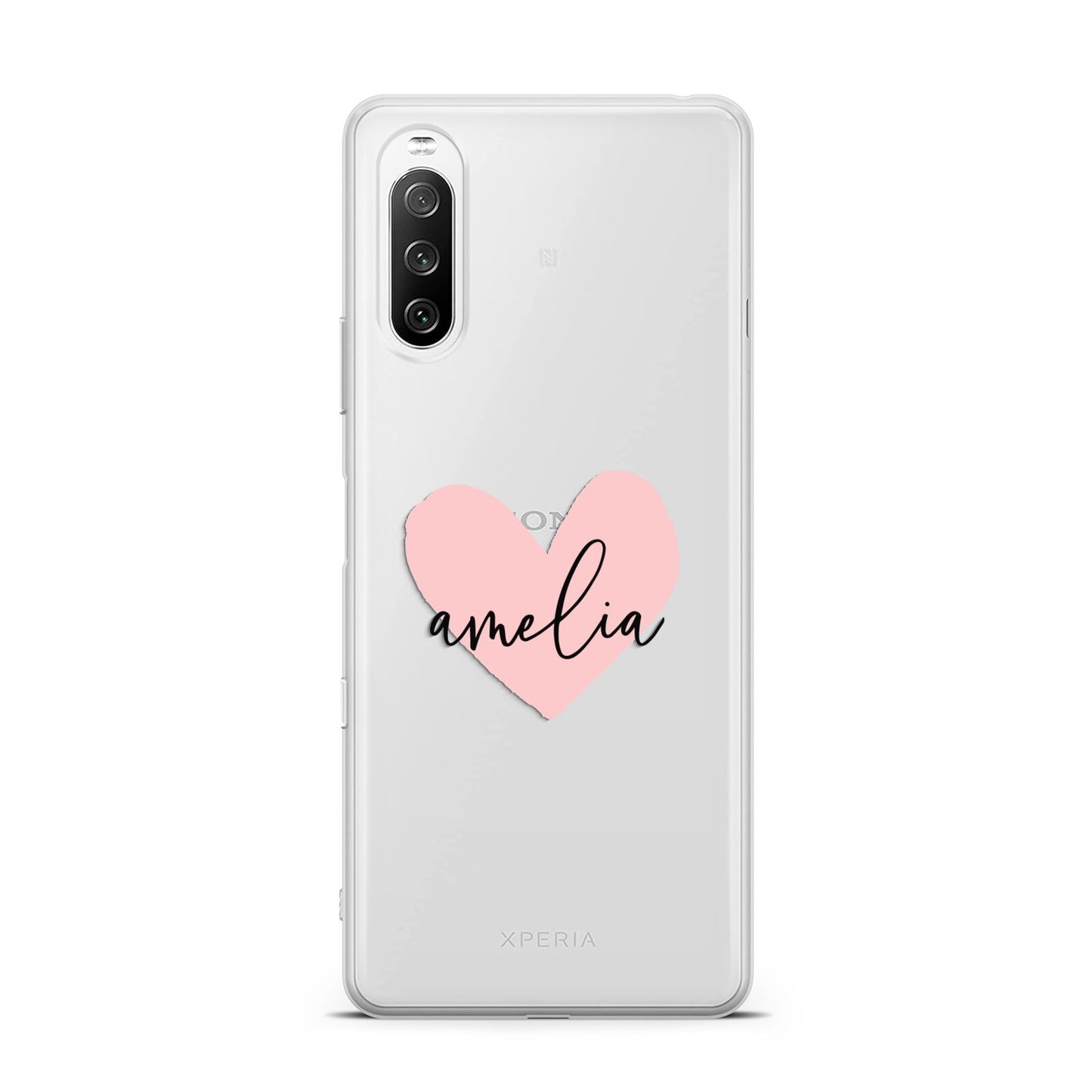 Pink Heart Sketch with Name Sony Xperia 10 III Case