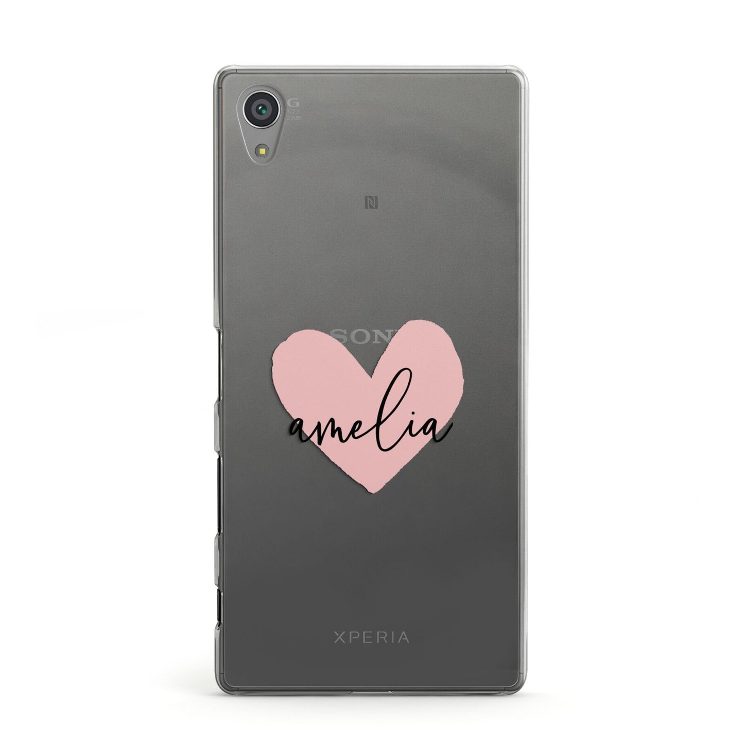 Pink Heart Sketch with Name Sony Xperia Case