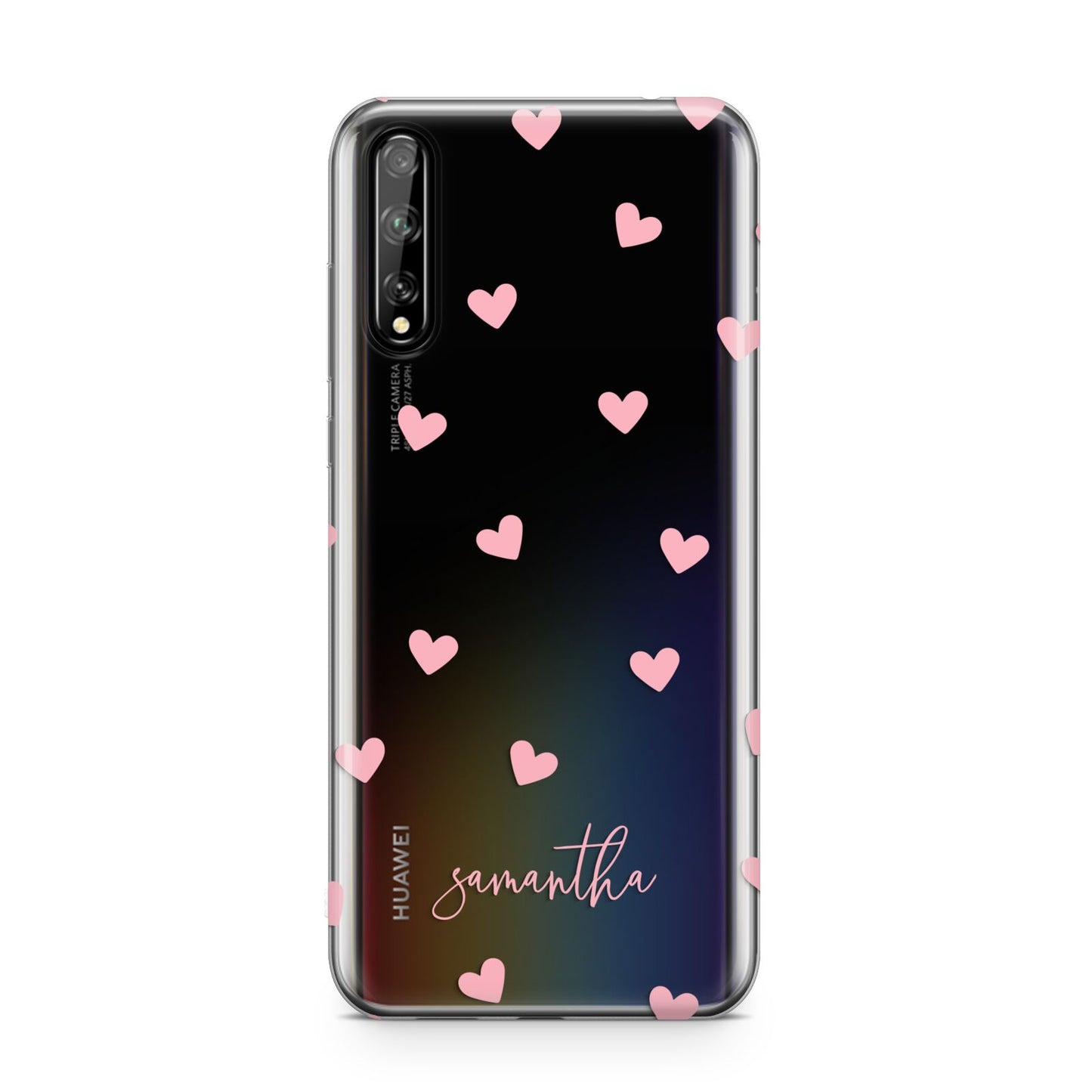 Pink Hearts with Custom Name Huawei Enjoy 10s Phone Case