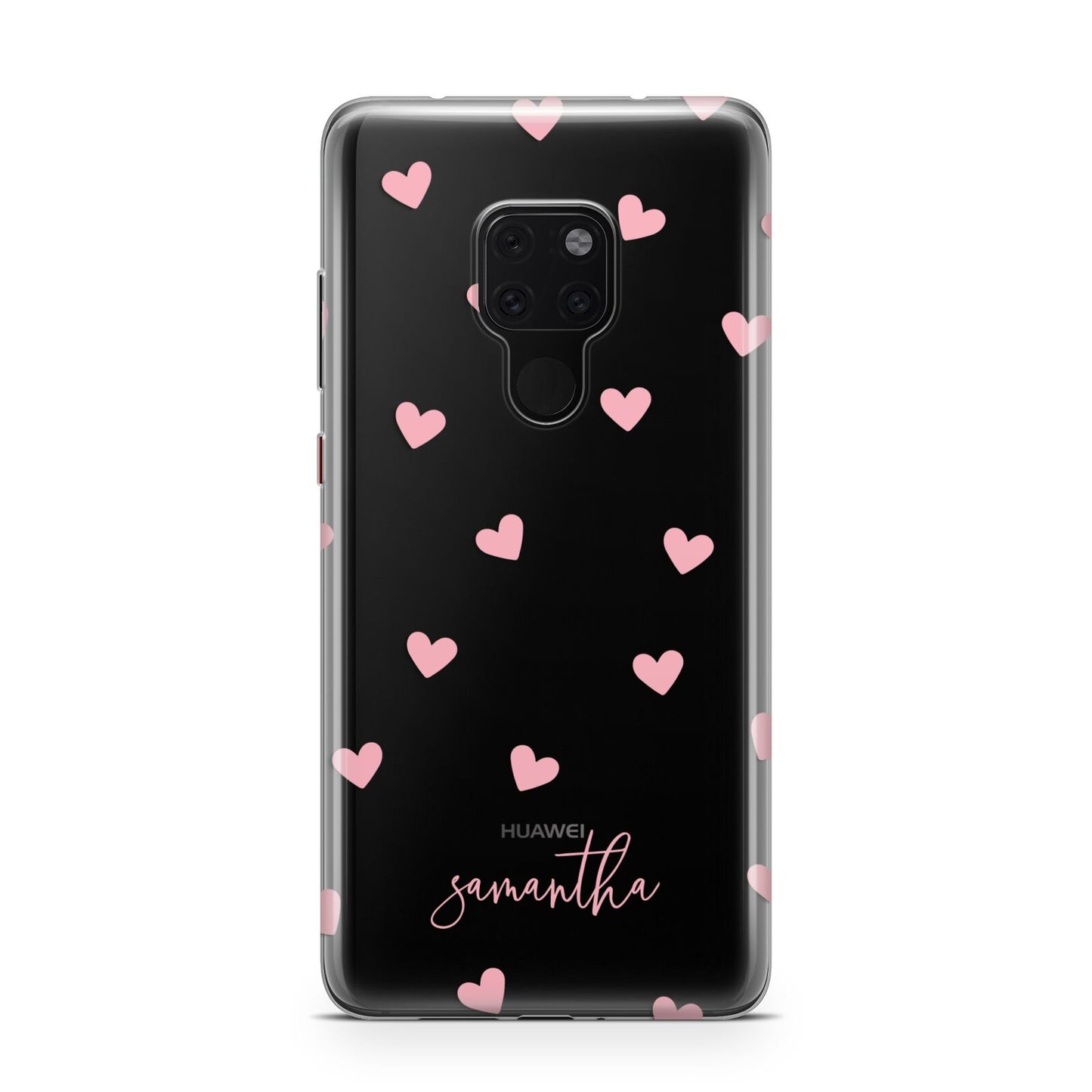 Pink Hearts with Custom Name Huawei Mate 20 Phone Case