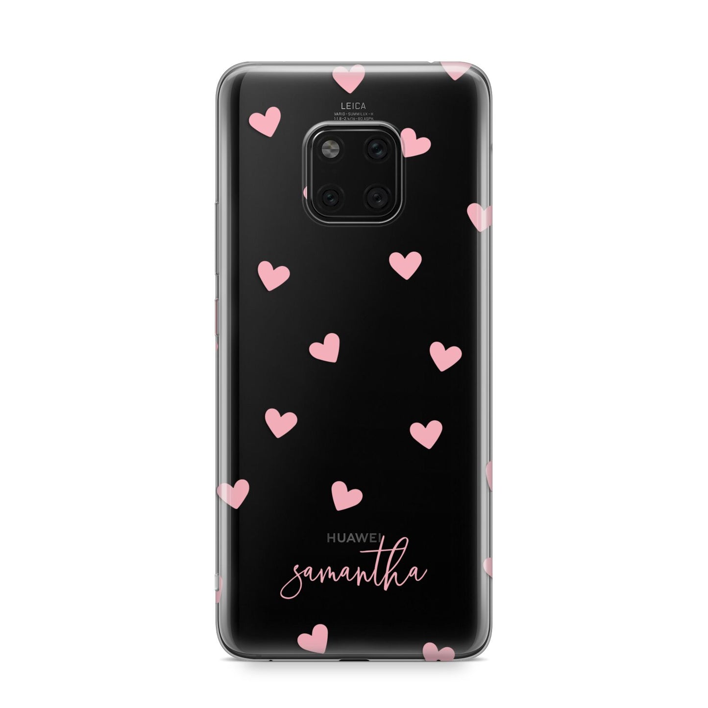 Pink Hearts with Custom Name Huawei Mate 20 Pro Phone Case