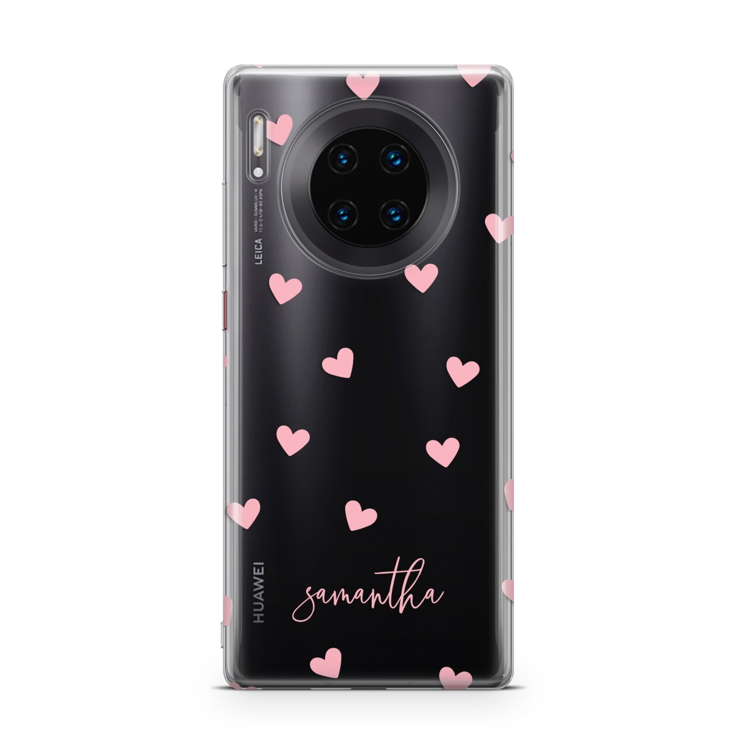 Pink Hearts with Custom Name Huawei Mate 30 Pro Phone Case