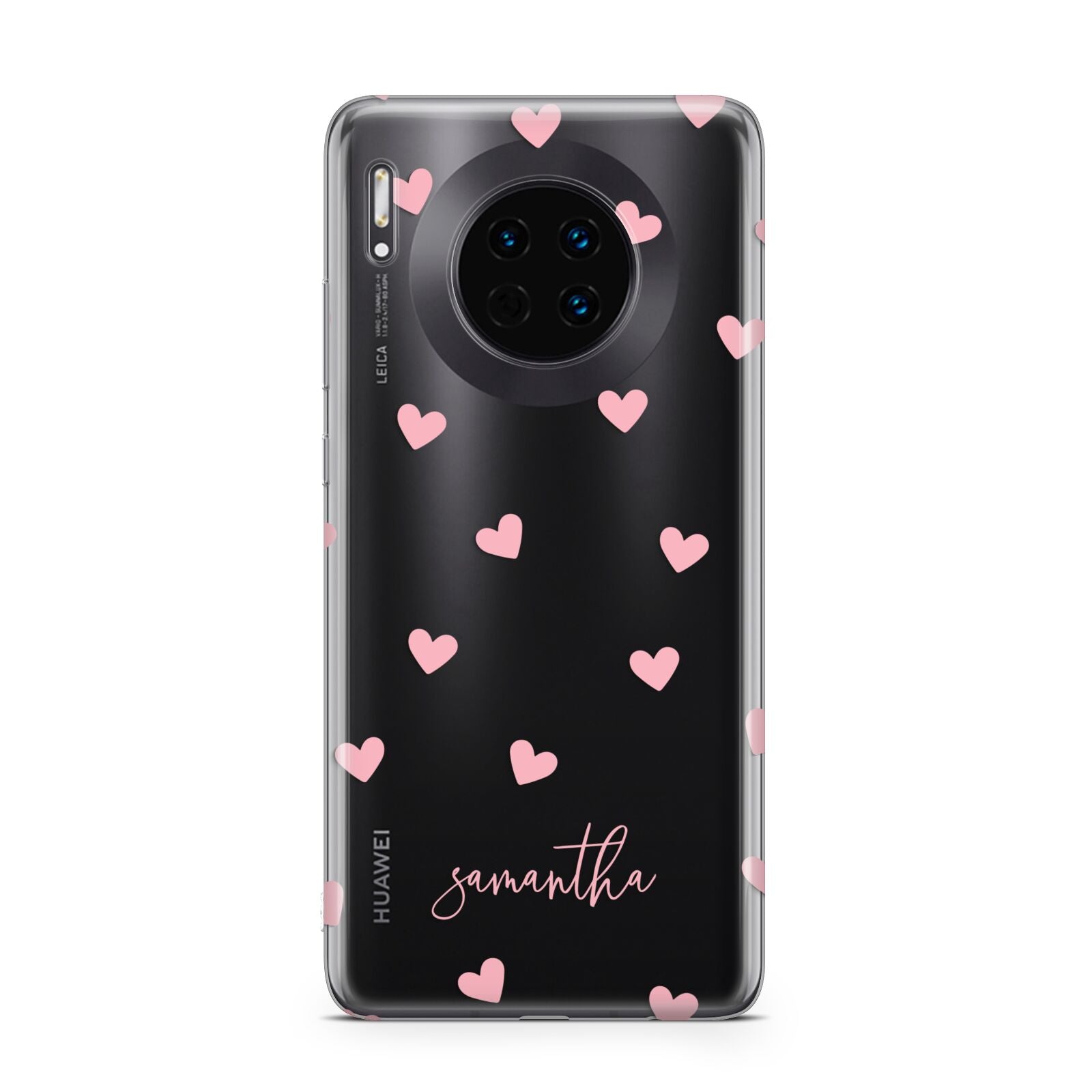 Pink Hearts with Custom Name Huawei Mate 30