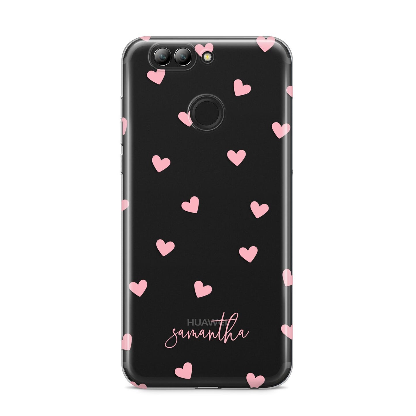 Pink Hearts with Custom Name Huawei Nova 2s Phone Case