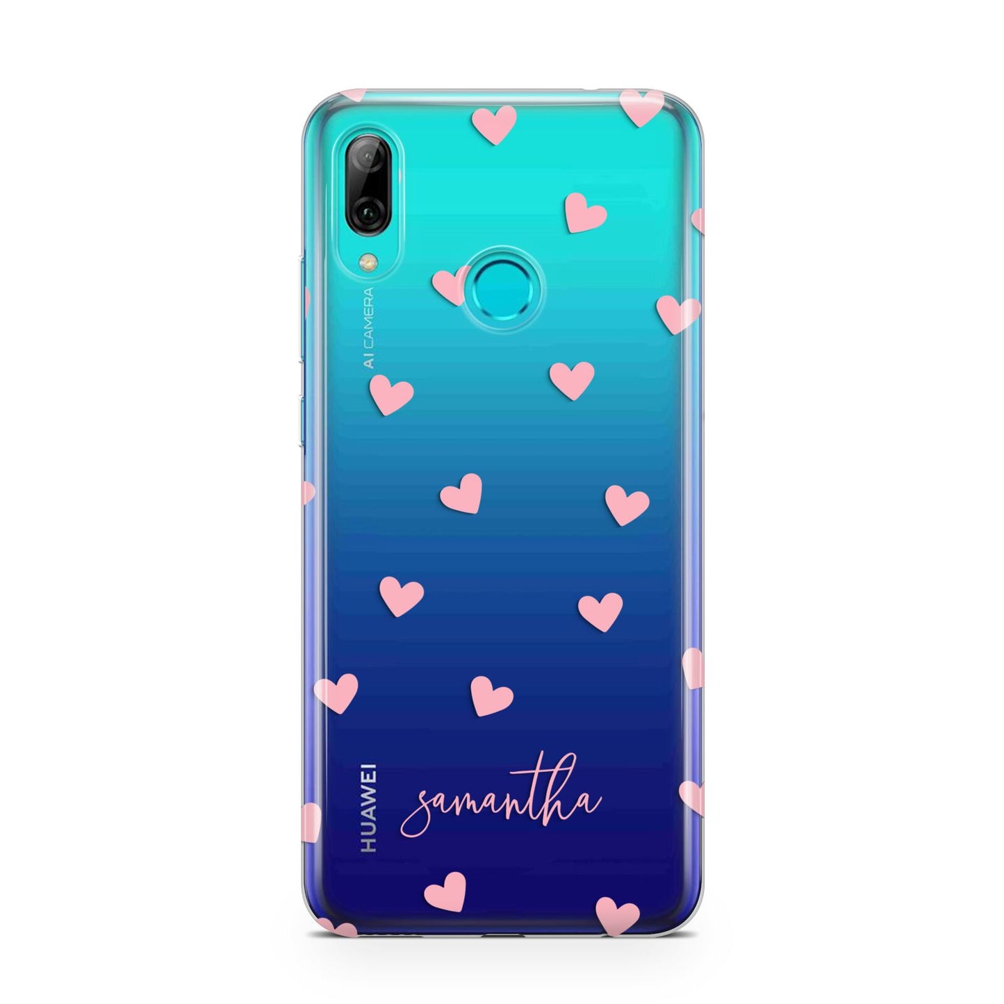 Pink Hearts with Custom Name Huawei P Smart 2019 Case