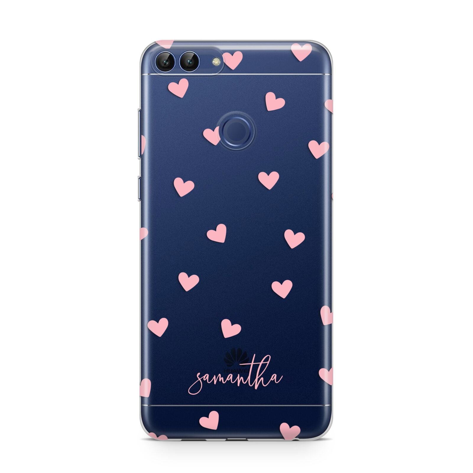 Pink Hearts with Custom Name Huawei P Smart Case