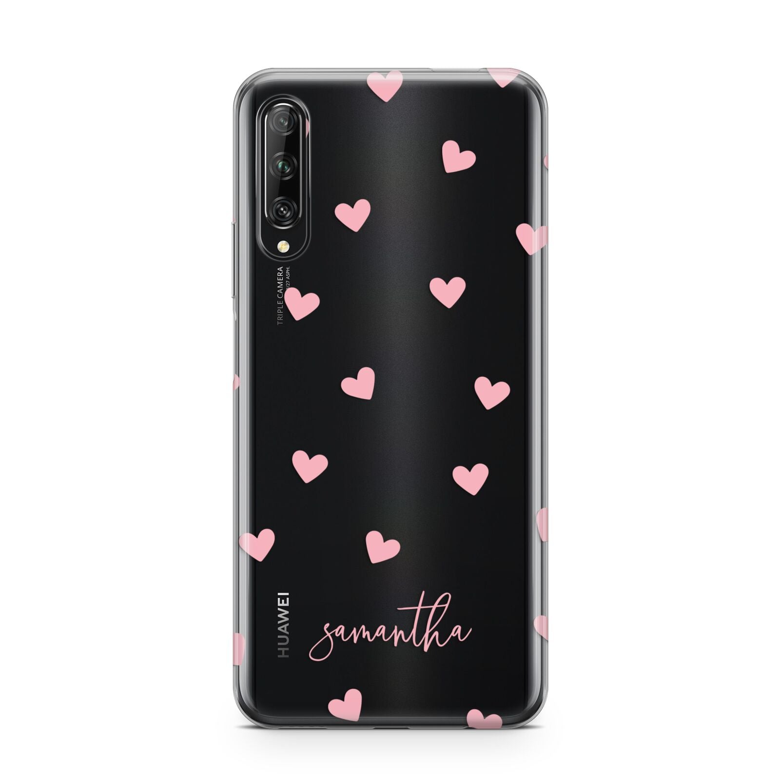 Pink Hearts with Custom Name Huawei P Smart Pro 2019