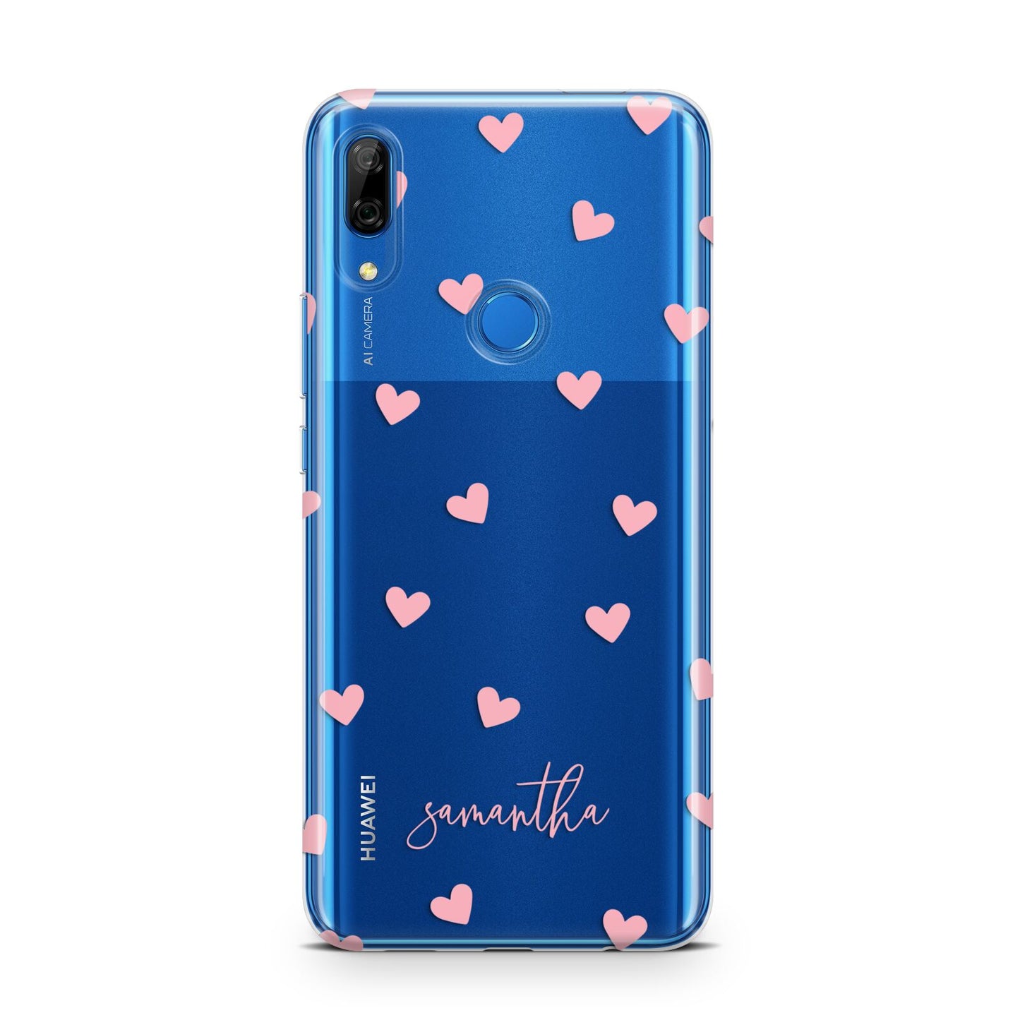 Pink Hearts with Custom Name Huawei P Smart Z