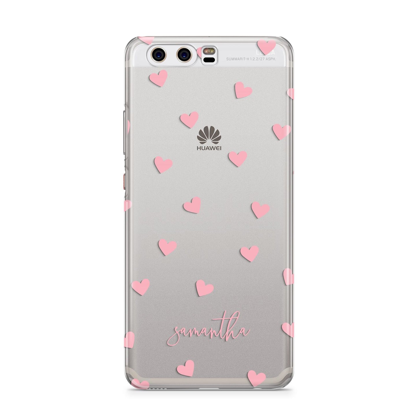 Pink Hearts with Custom Name Huawei P10 Phone Case