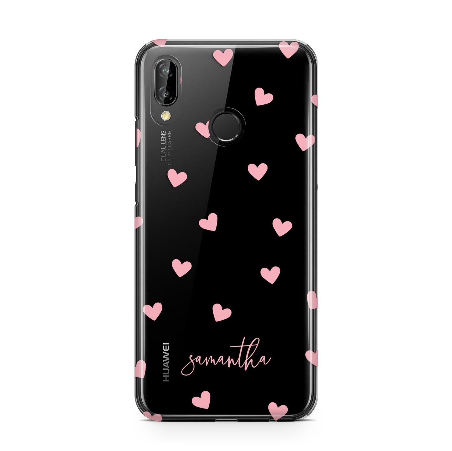 Pink Hearts with Custom Name Huawei P20 Lite Phone Case